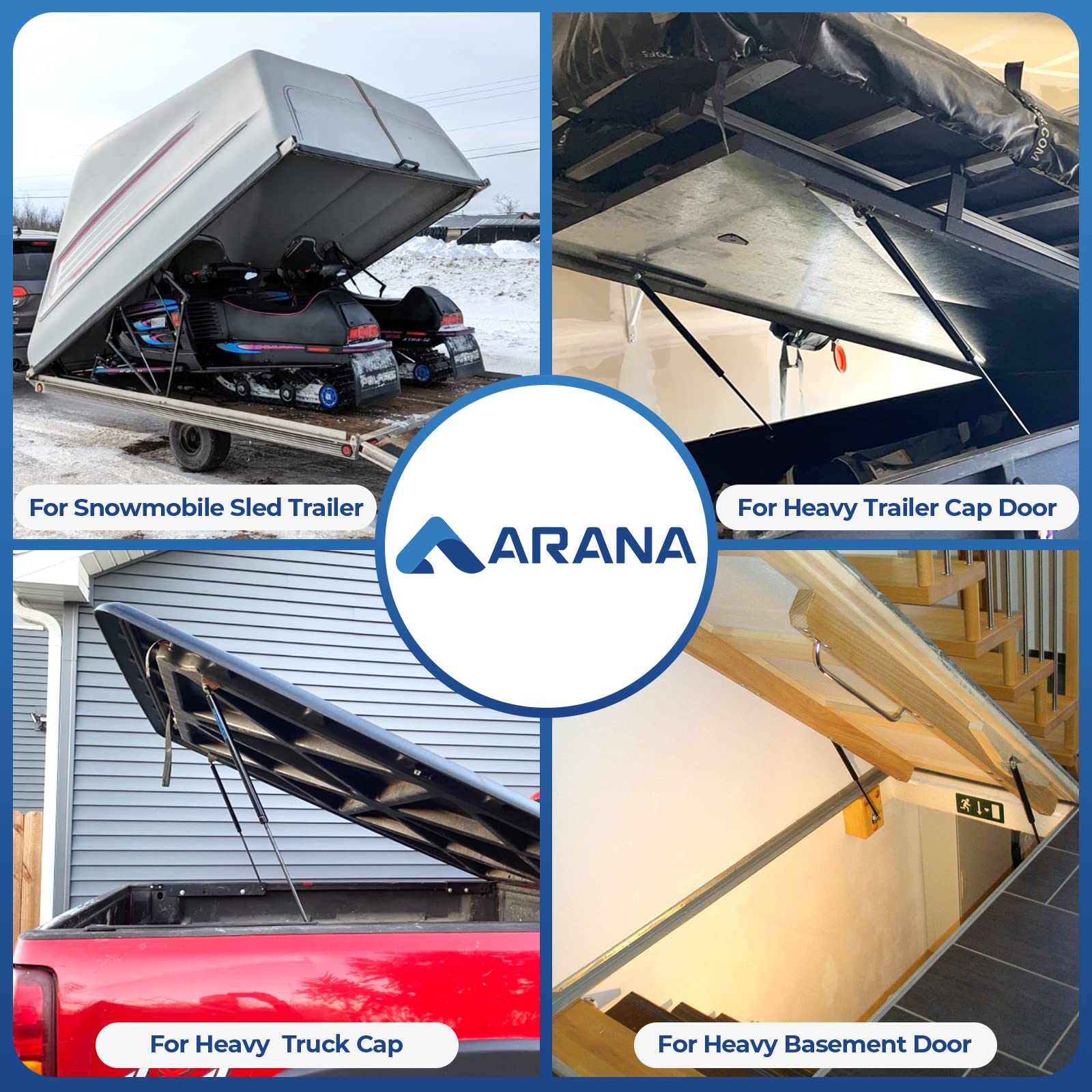Arana St270M250M10 27 Inch 250Lb Gas Spring Struts, St270M250M10 27   1112N Shocks Lift Support For Snowmobile Sled Trailer Heav