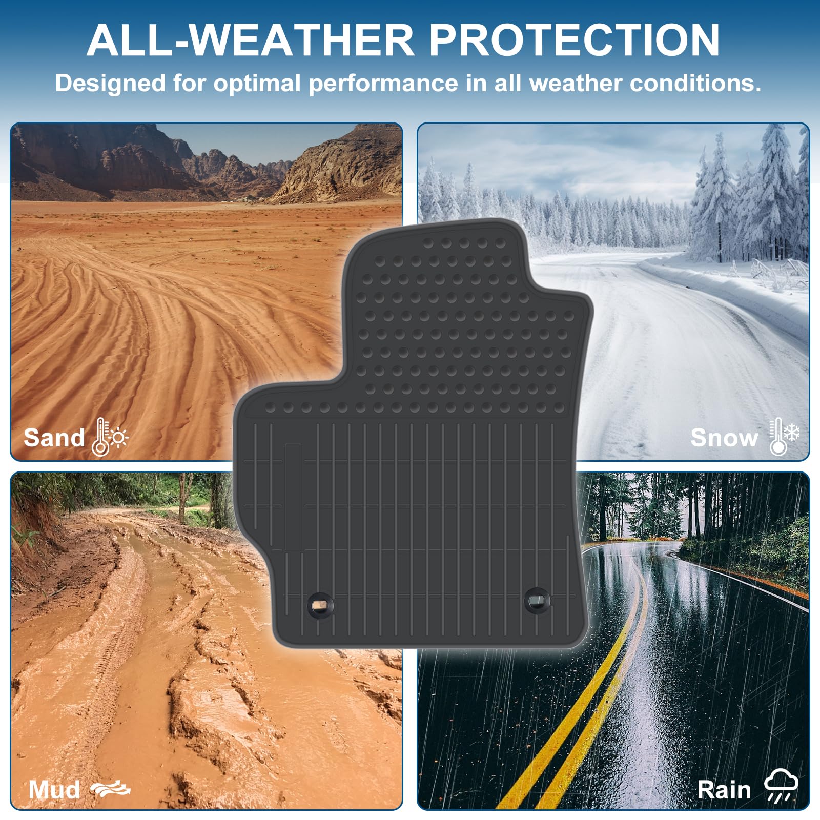 San Auto Car Rubber Floor Mat Custom Fit For Toyota Corolla Sedan 2020 2021 2022 2023 2024 2025 Automatic Transmission Full Blac