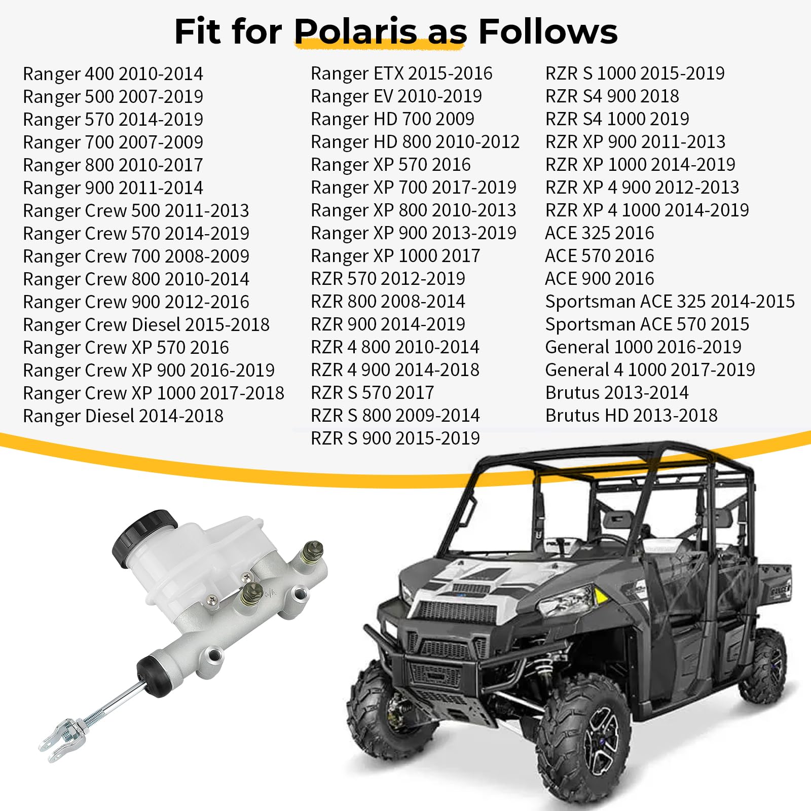 M MATI Brake Tandem Master Cylinder for Polaris Ranger 400 500 570 800 900 1000 RZR 570 800 900 1000 ACE 325 570 900 General 100
