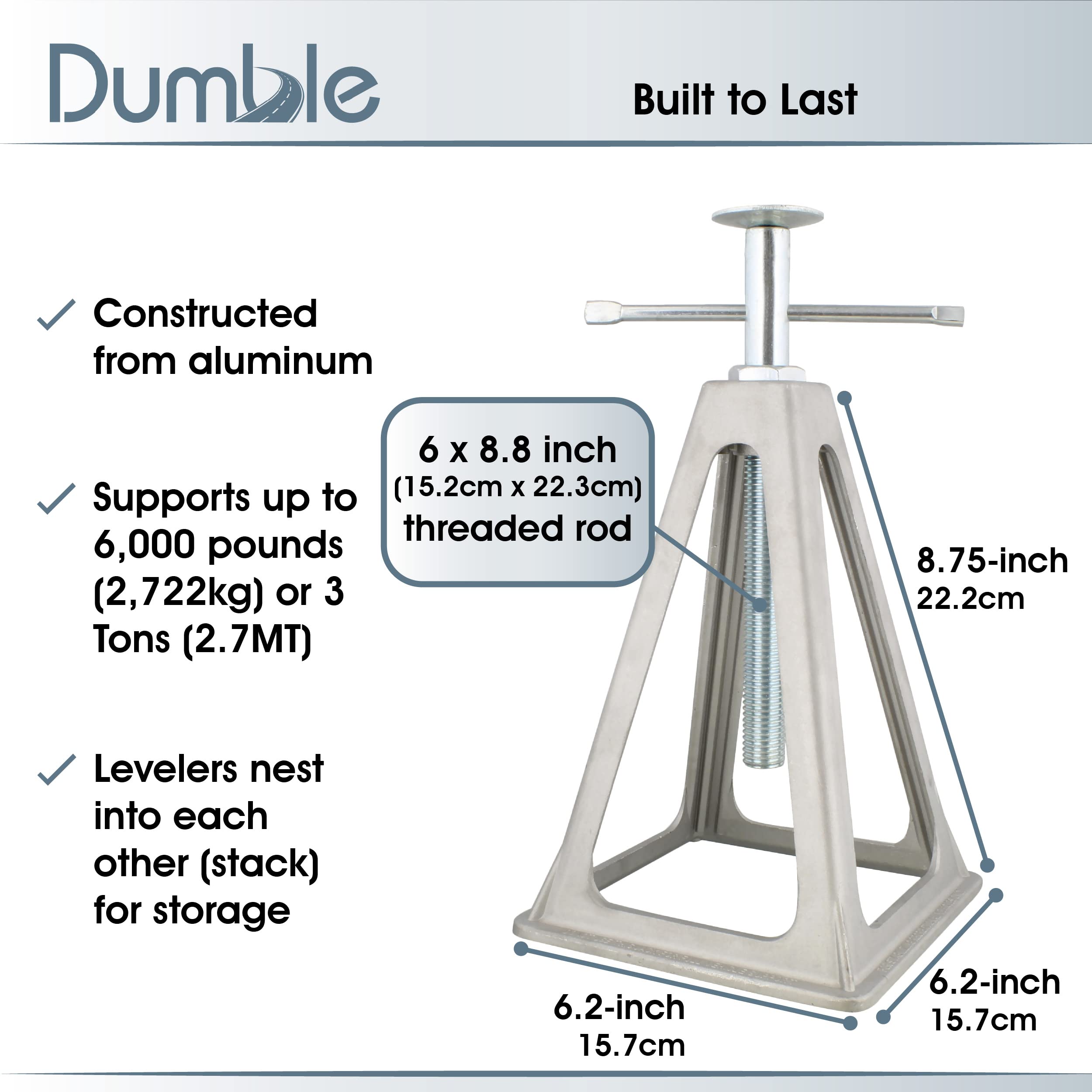 Dumble Rv Stabilizer Jacks Camper Leveling Blocks 4-Pack - Heavy Duty Leveling Blocks For Trailer, Camper, Motorhome