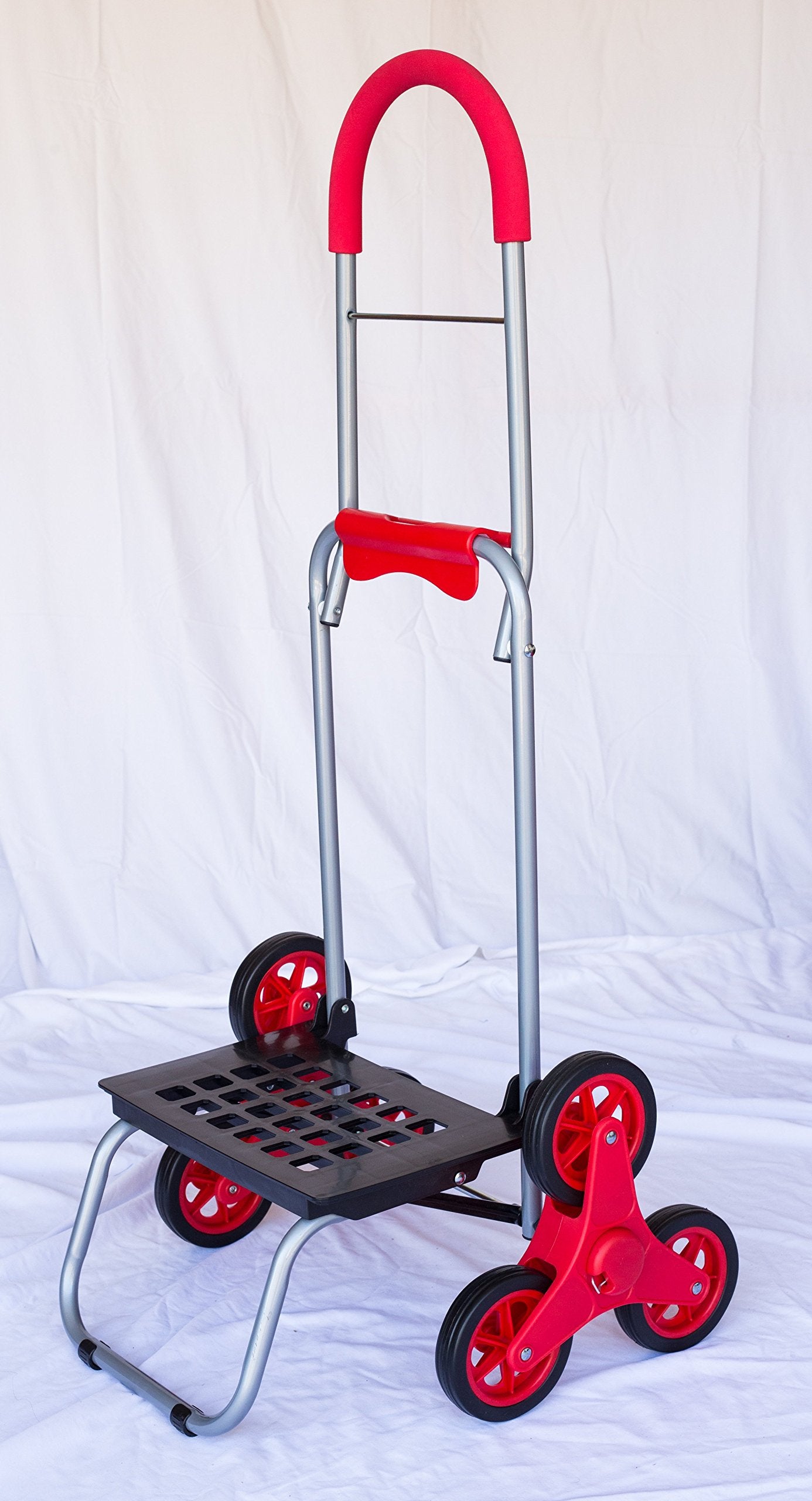 Dbest Products Stair Climber Trolley Dolly Folding Grocery Cart 3 Wheels Heavy Duty Shopping Hand Truck Made For Condos Apartmen