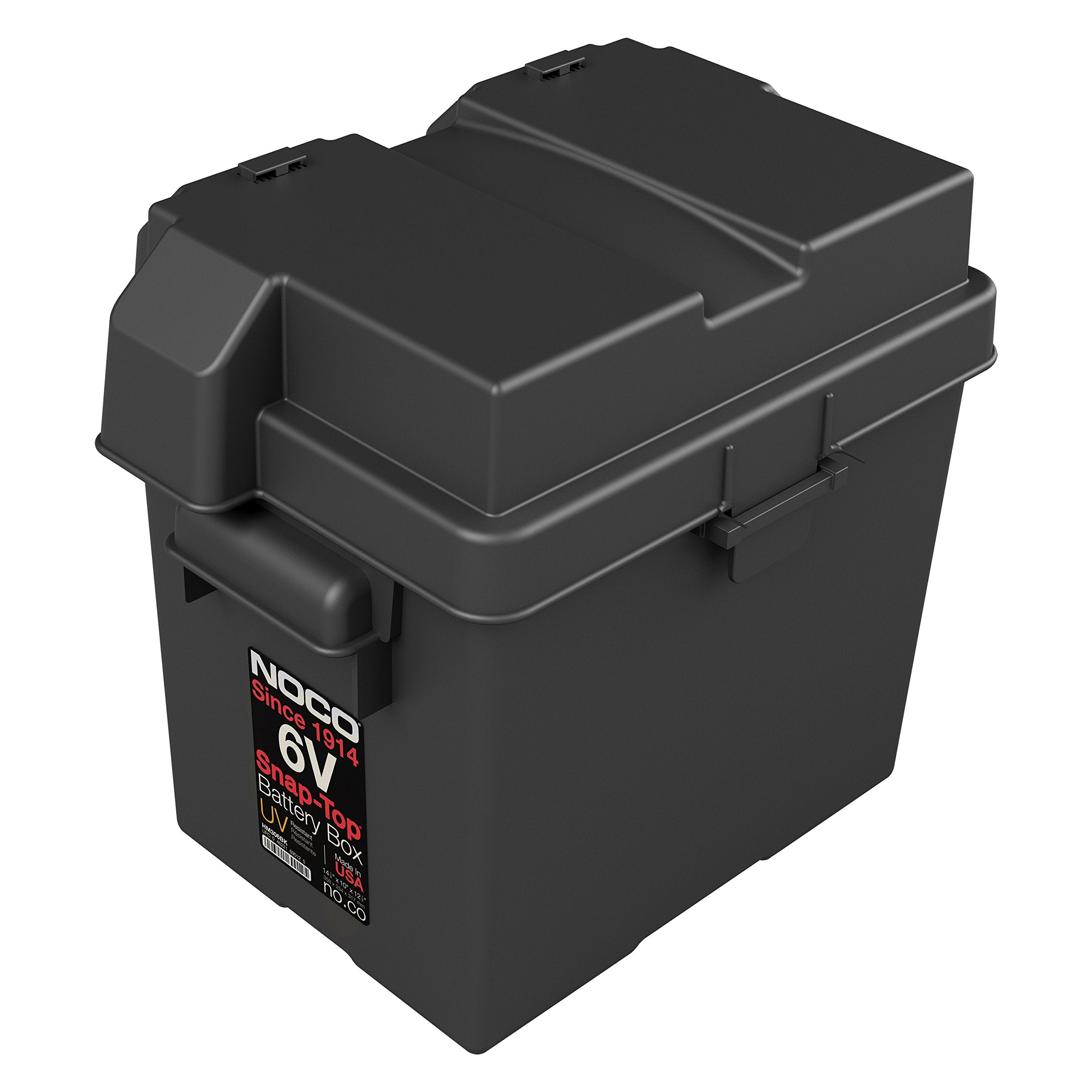 Noco Snap-Top Hm306Bks Battery Box, 6V Outdoor Waterproof Battery Box For Marine, Automotive, Rv, Boat, Camper And Travel Traile