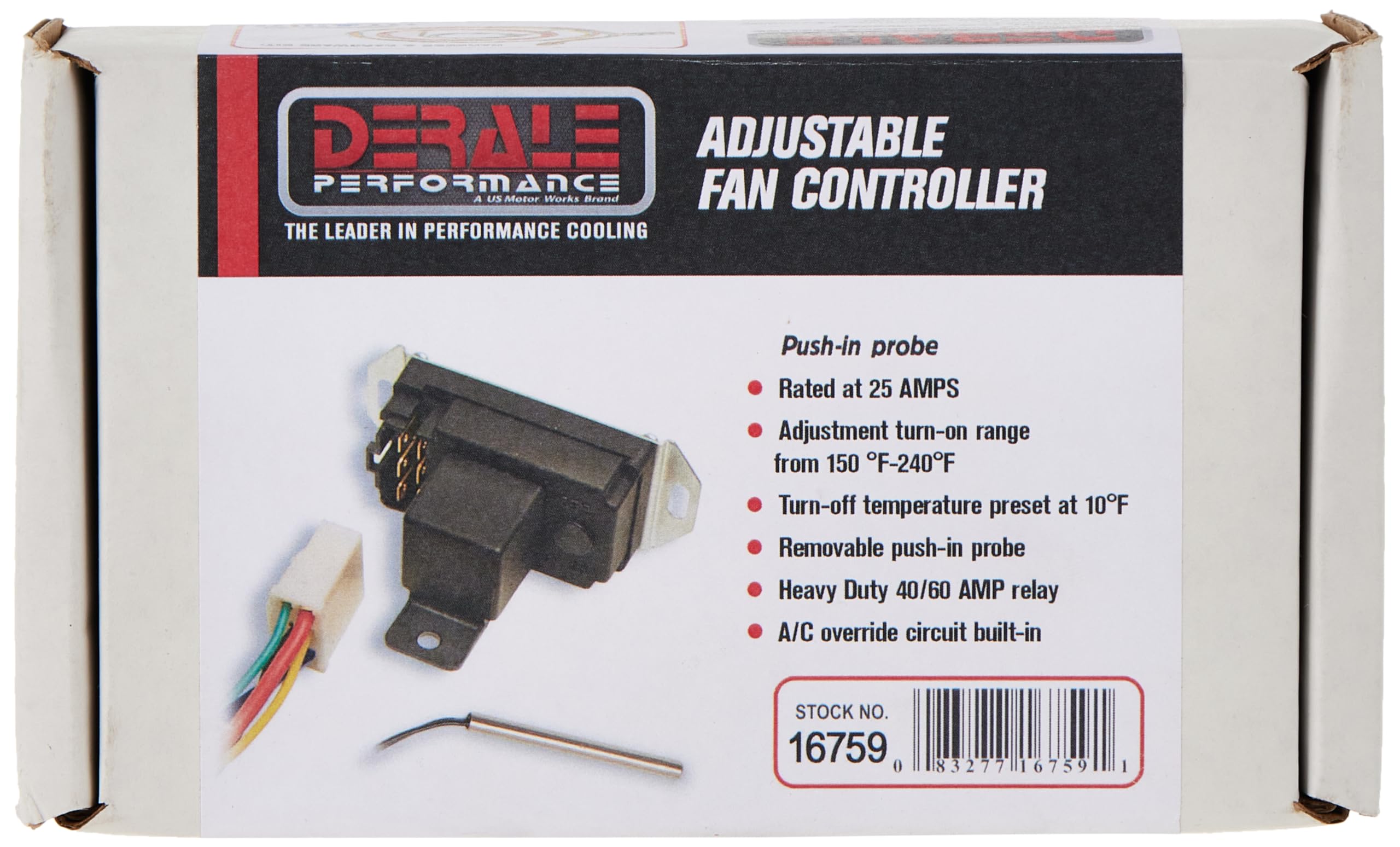 Derale 16759 Adjustable Fan Controller , Black