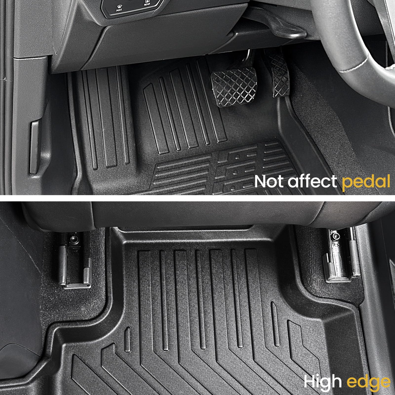 Joularise Floor Mats Cargo Mat With Backrest Mats For 2018-2025 Volkswagen Vw Atlas 7 Seats Accessories(Not Fit Cross Sport), Al