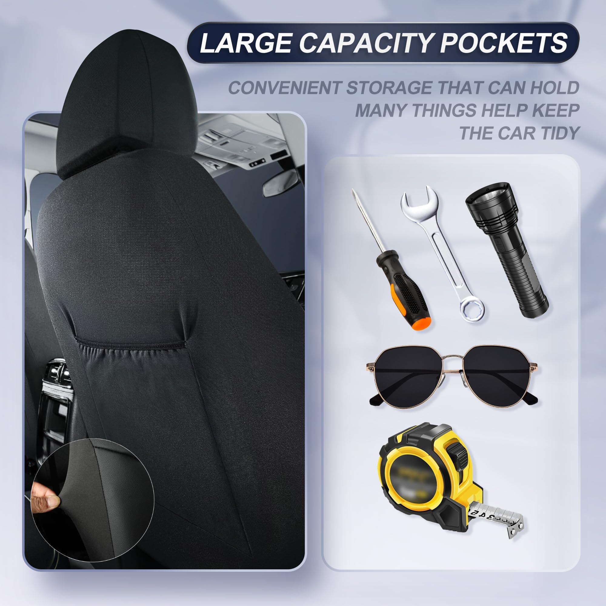 Giant Panda Front Car Seat Cover For Ford F150, Piping Leather Bucket Seat Covers Custom Fit Ford F250 F350 (Red+Black) 2-Pack