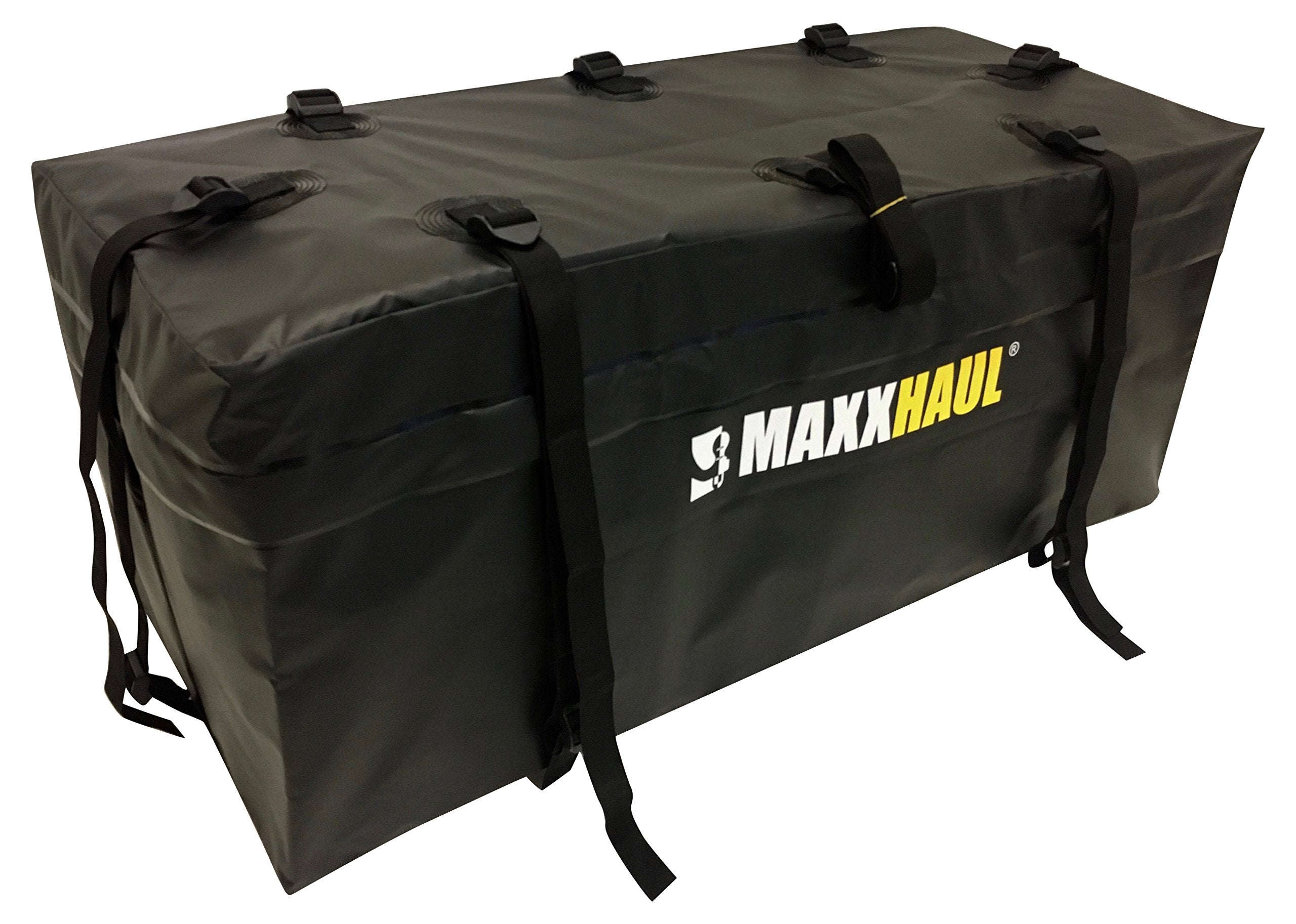MAXXHAUL Soft Shell Cargo Carrier Bag - Heavy Duty, Water Resistant, 47"x20"x20", Black, Model 70209 with Tie Down Straps