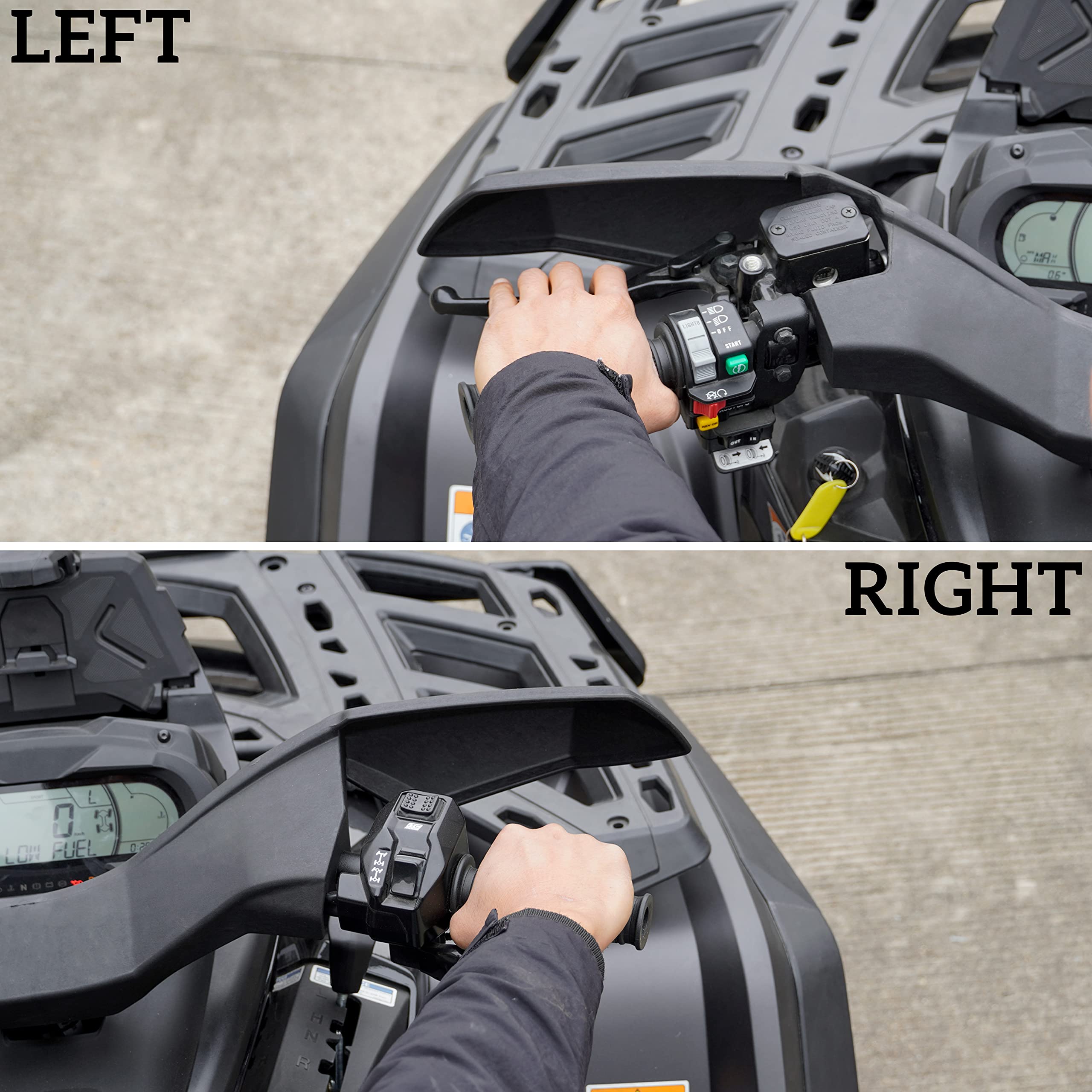 Sautvs Black Handguards Protector Wind Deflector For Can Am Outlander, Plastic Hand Guards Air Deflector Kit For Can-Am Outlande