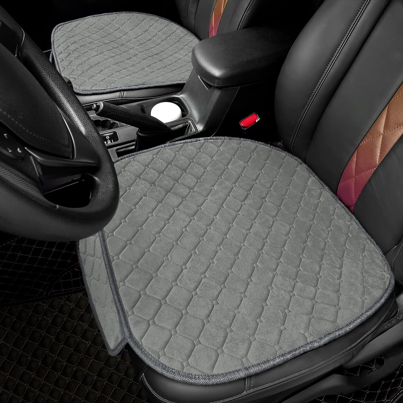Surpassme Comfortable Car Seat Covers Universal Front Seat Coves For Car Accessories With Storage Pockets, Padded Car Interior C
