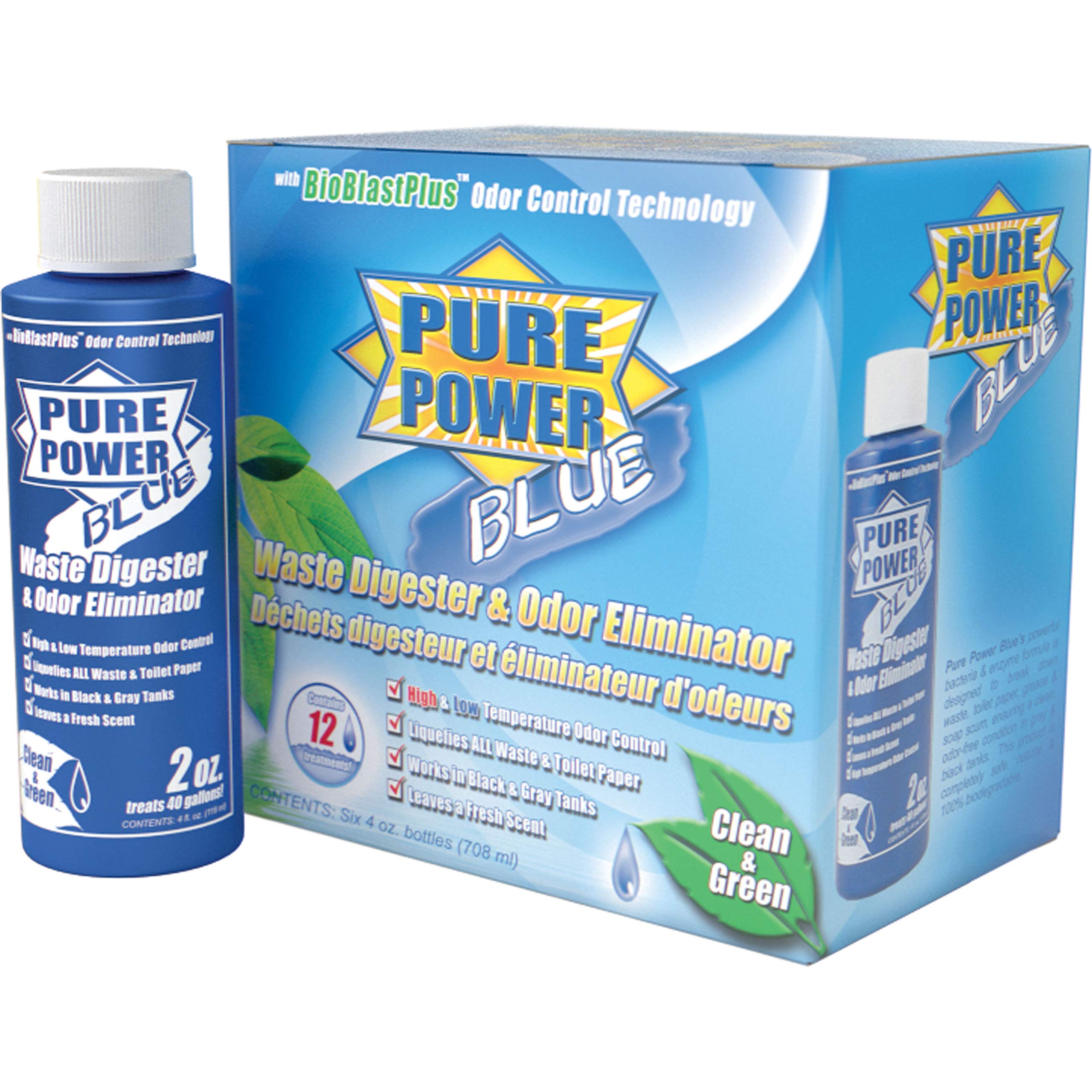 Valterra V23017 Pure Power Blue Waste Digester and Odor Eliminator - 4 oz. Bottle, (Pack of 6)