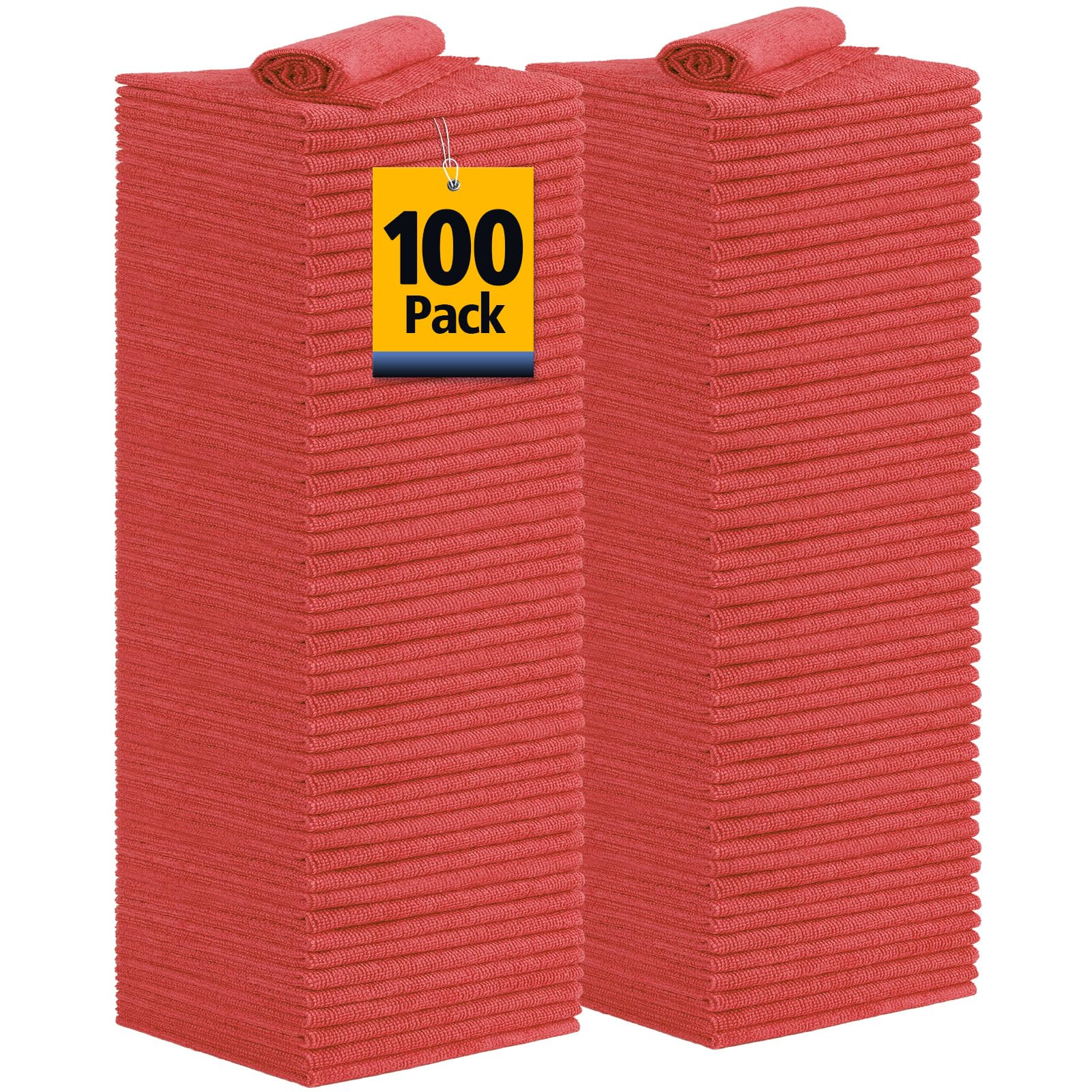 Unimade Shop Towels, 100 Pack Commercial Grade Shop Rags Microfiber Towels For Cars Cleaning Rags Bulk Cleaning Cloth For Automo