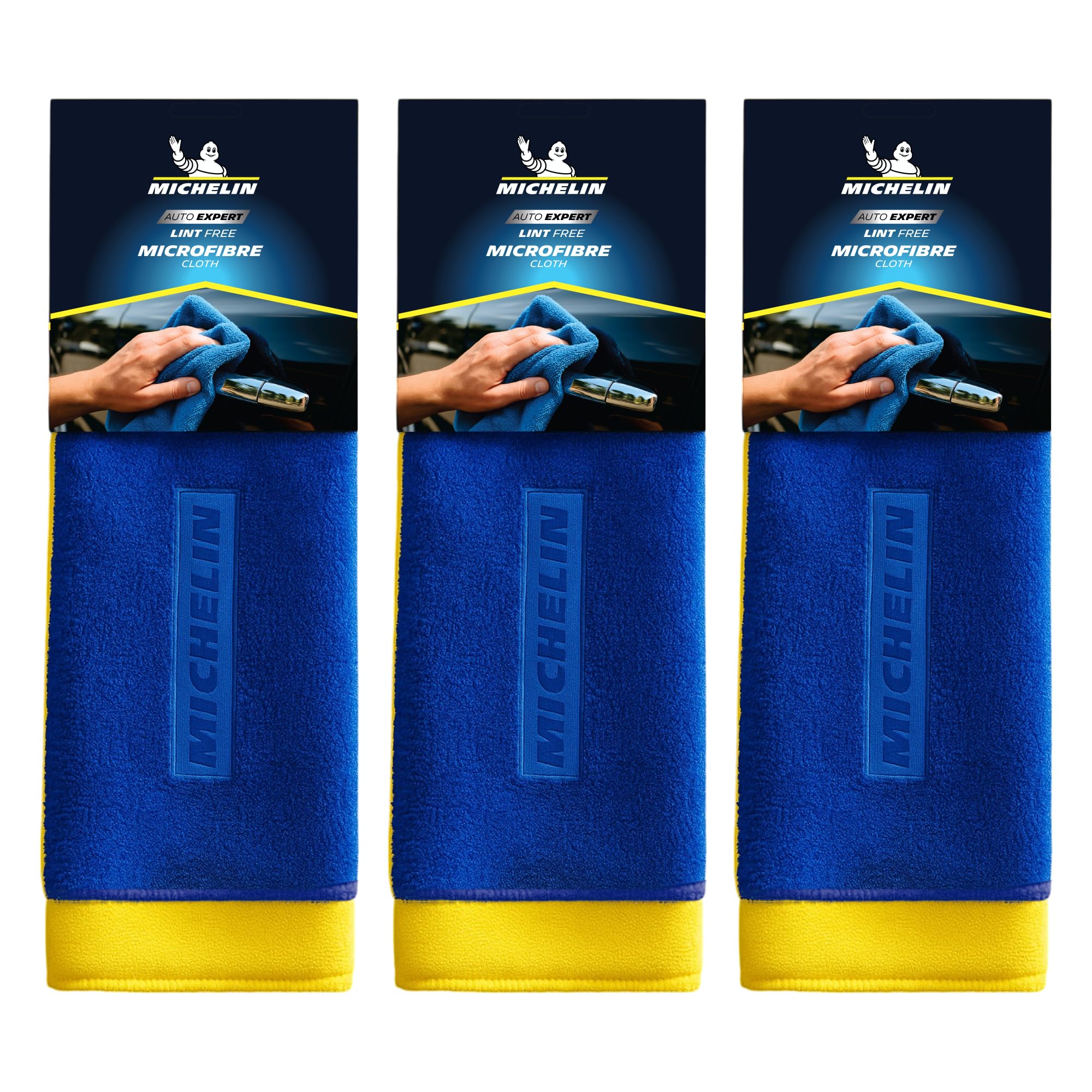 MICHELIN 350 GSM Microfiber Cloth Pack of 6 (40x40 cm) | Soft, Lightweight & Super Absorbent | LintFree, ScratchFree & QuickD
