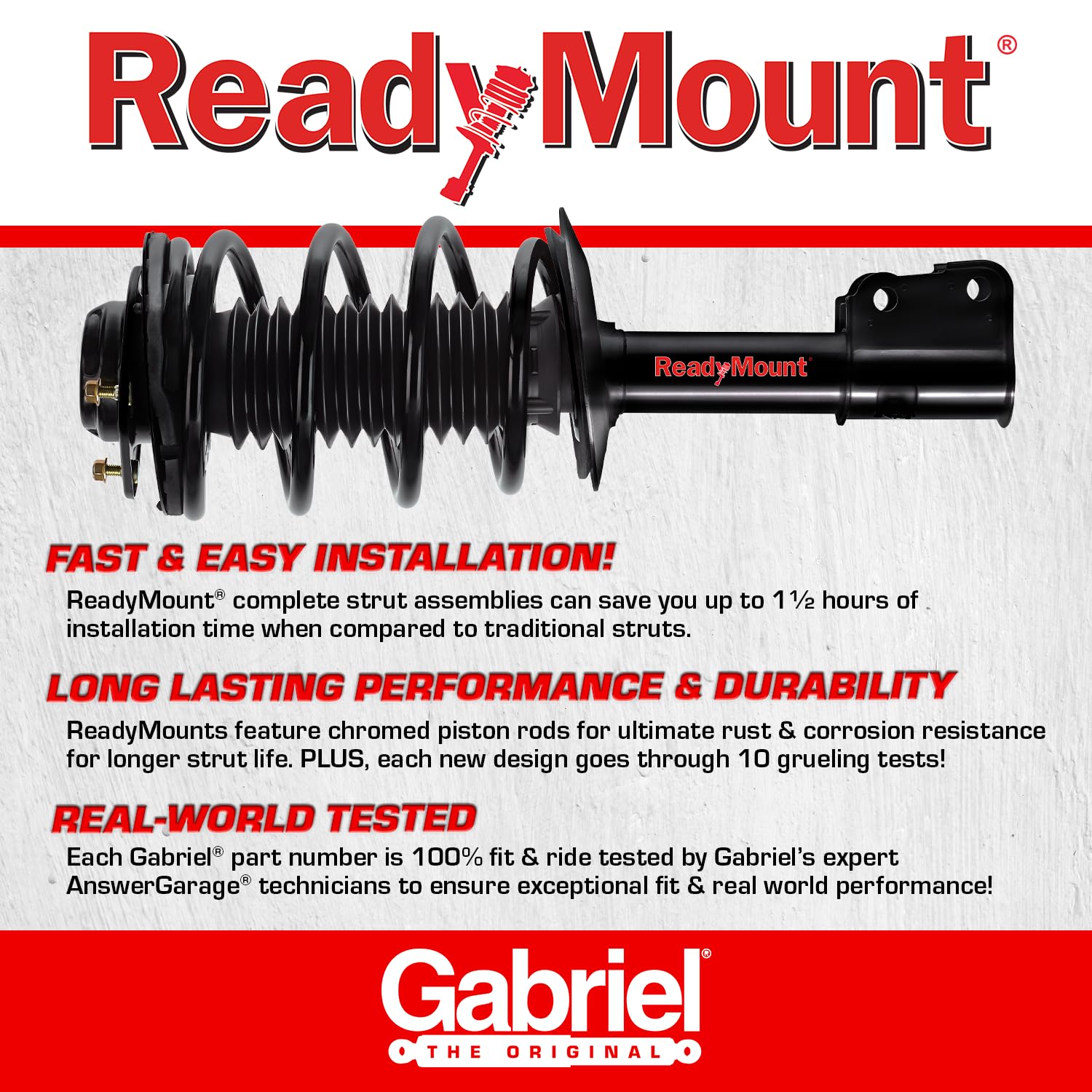 Gabriel G57062 Ultra Readymount Rear Right Complete Strut Assembly For 03-05 Honda Civic (1 Pack)