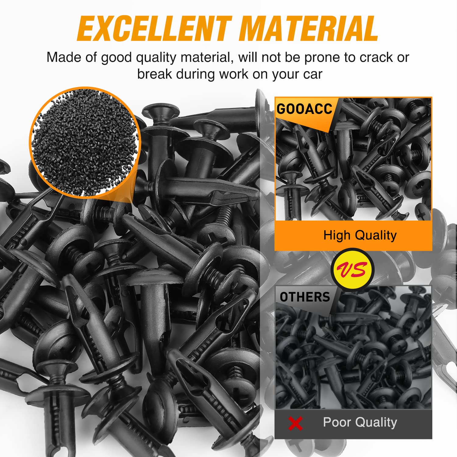GOOACC Bumper Rivet Clips - 100PCS 6.5mm Fasteners for Yamaha Rhino 450/660/700 & Grizzly 600 - Model GRC-129