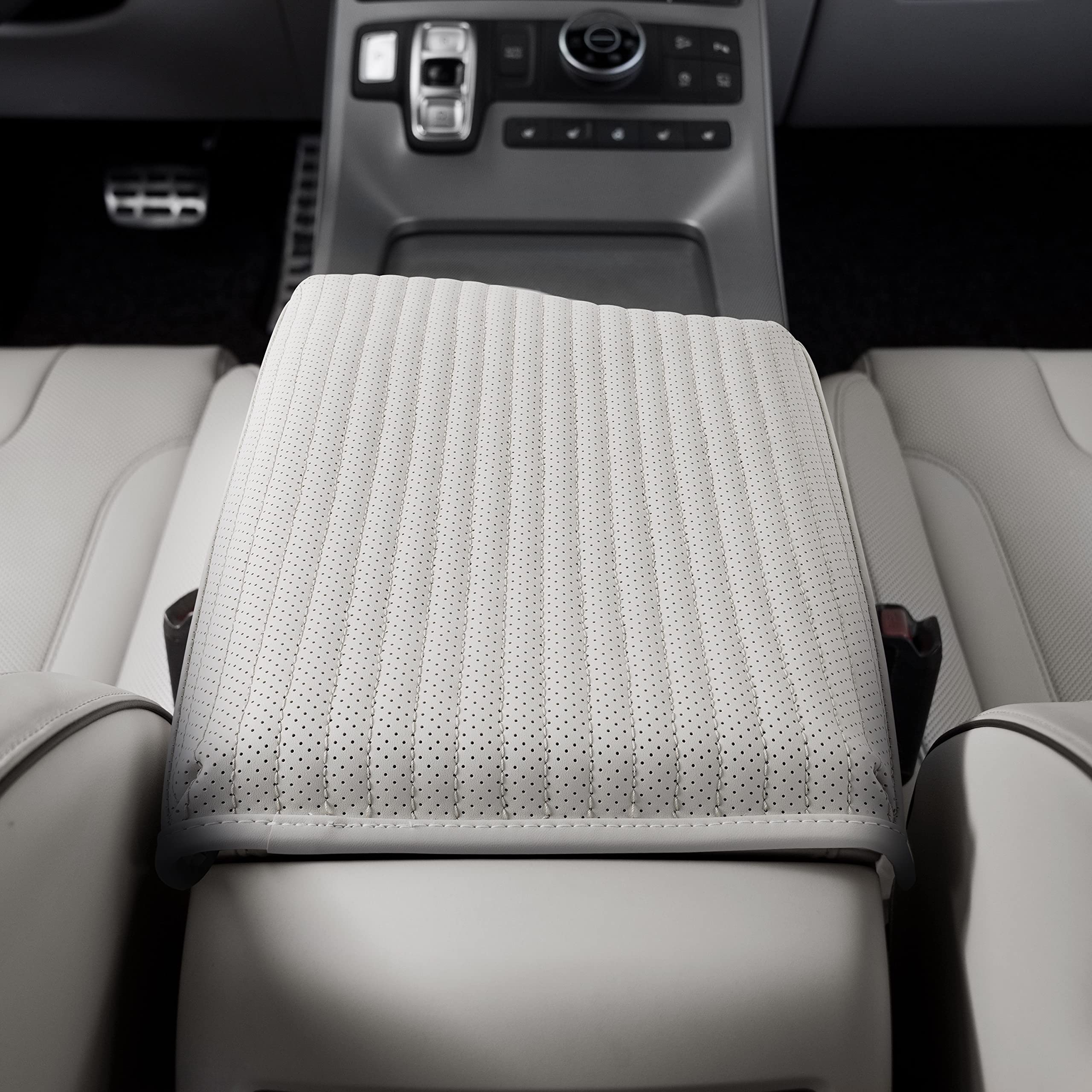 KMMOTORS Center Console Cover for 2023 Palisade - Beige Armrest Cushion Accessory