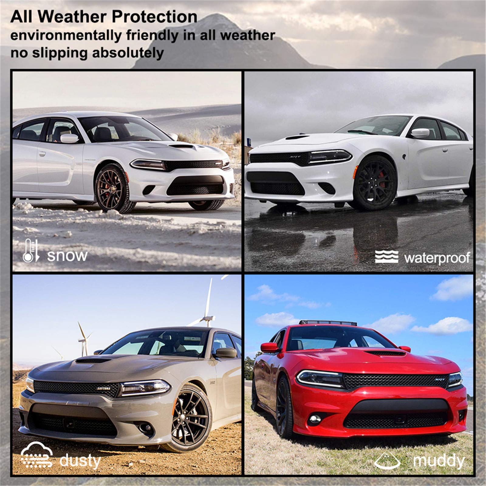 Kiwi Master Floor Mats Compatible For 2011-2023 Dodge Charger Rwd/Chrysler 300 Rwd All Weather Custom Fit Liners