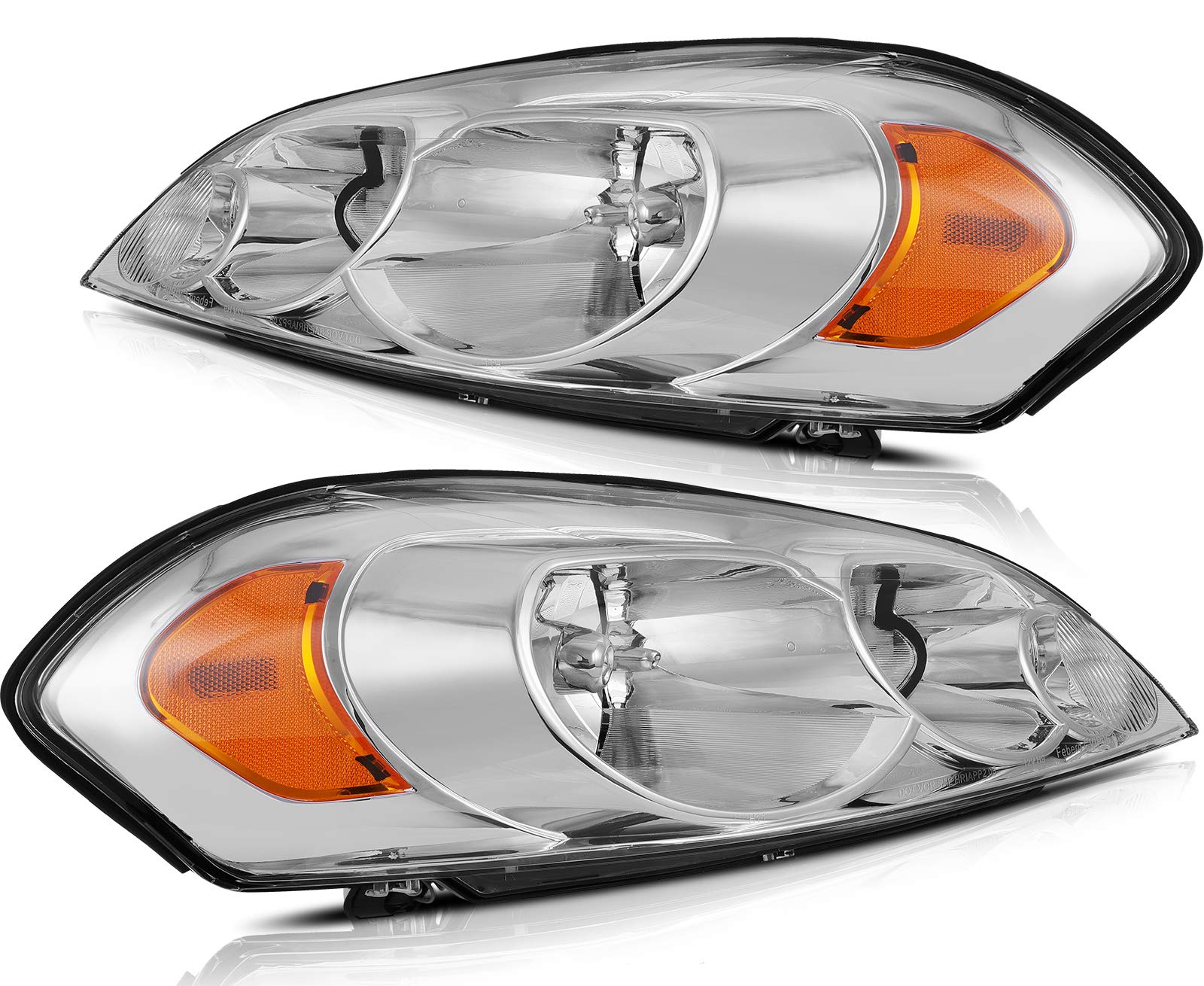 LBRST Headlight Fit 2006-2013 for Impala, 2014-2016 for Impala Limited, 2006-2007 for Monte Carlo Pair Headlight Assembly 259583