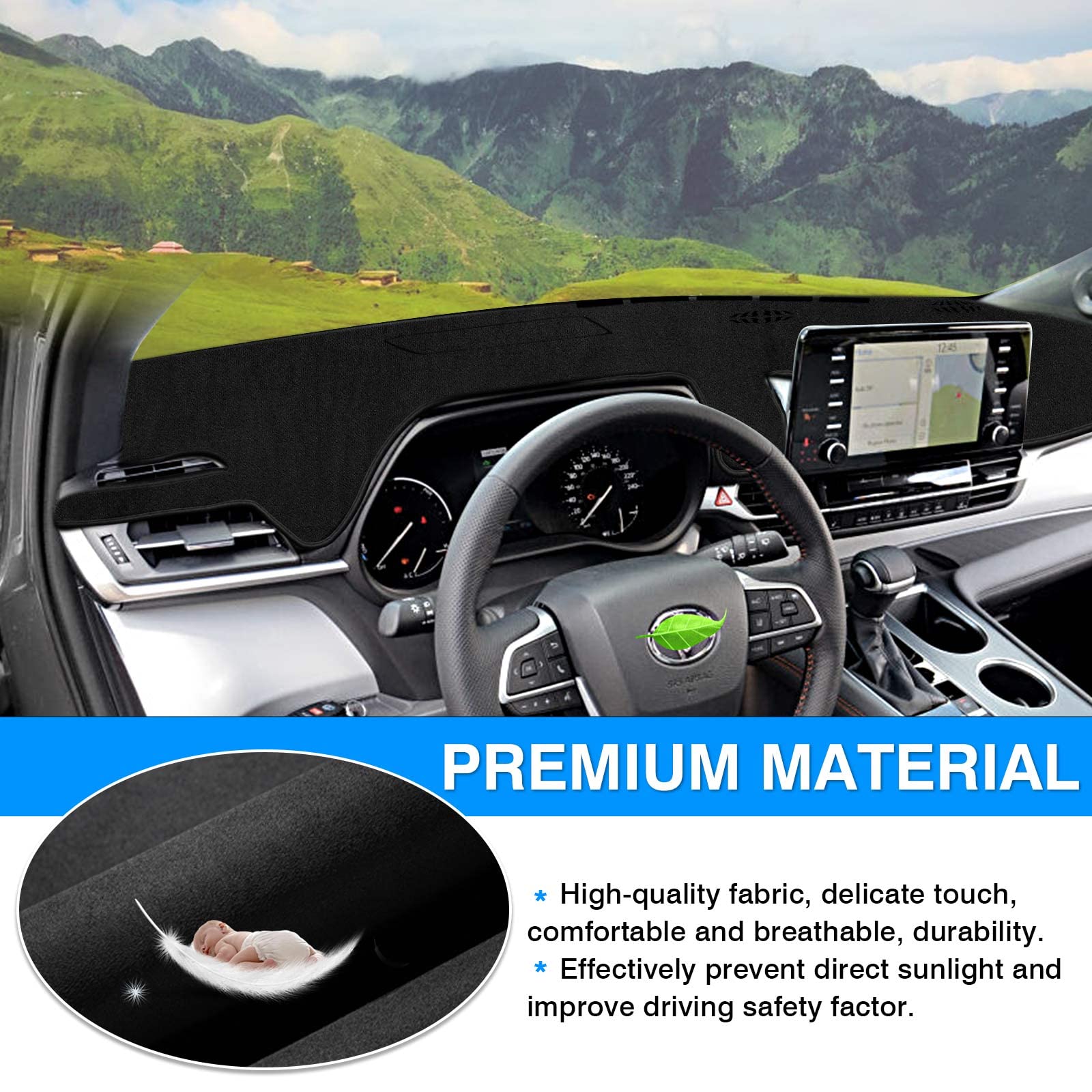 Autorder Dashboard Cover Mat for Toyota Sienna 2021-2024 | Flannel UV Protector & Sunshade | Model 2022071902