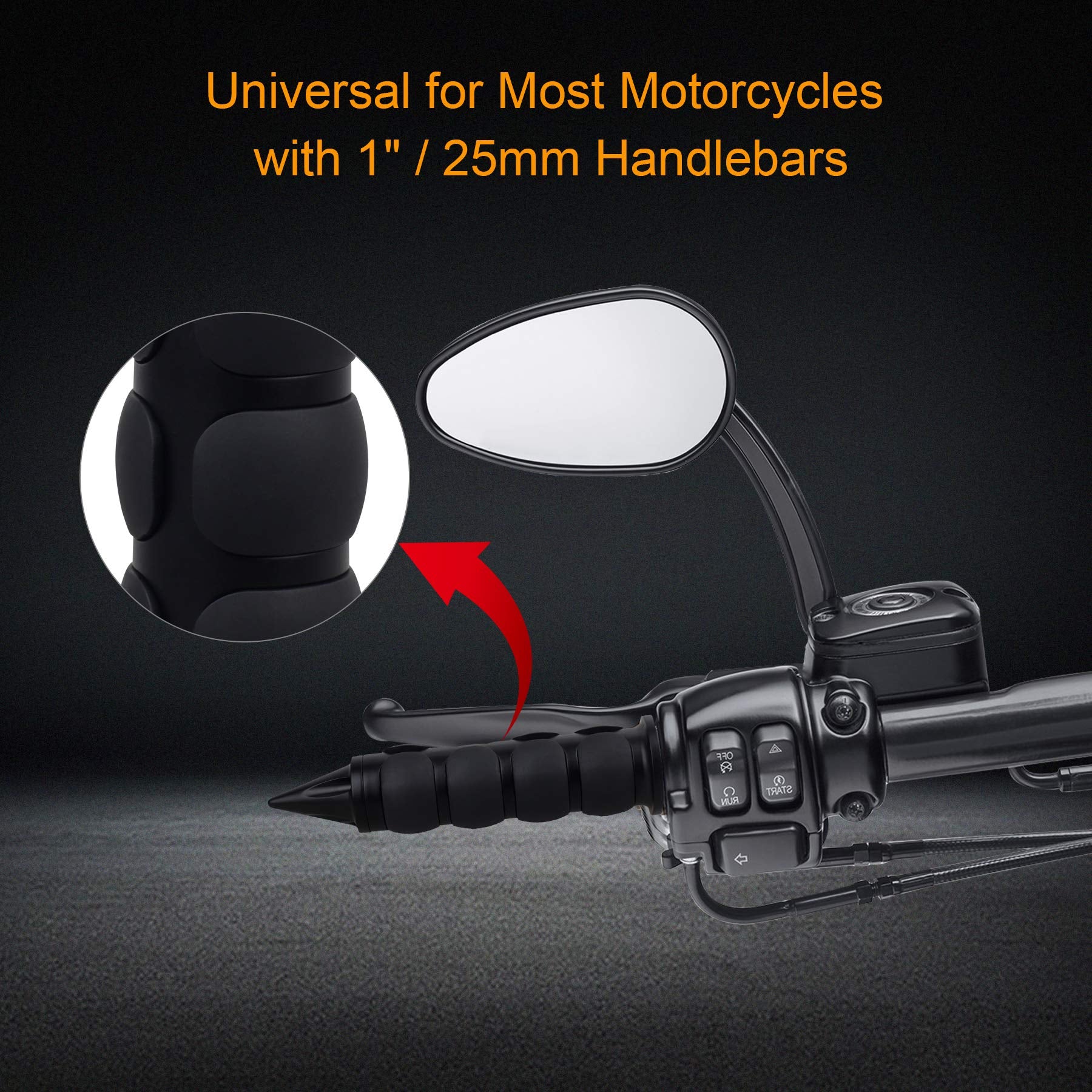 Nthreeauto 1'' / 25Mm Motorcycle Hand Grips Handlebar Grips Handle Throttle Grip Compatible With Harley Sportster Dyna Road Elec