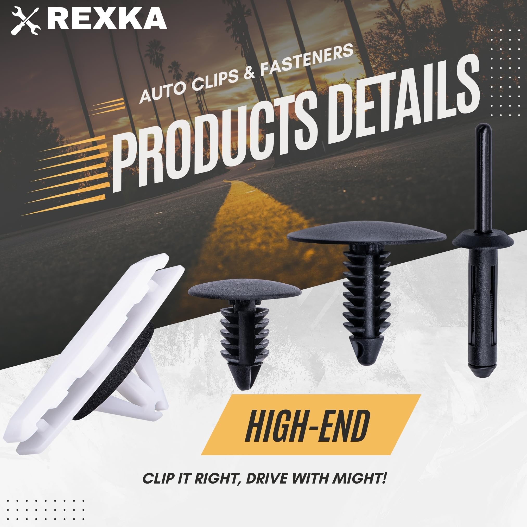 Rexka Fender Flare Hardware Kits - 60pcs for Jeep Wrangler JL 2018-2024 & Gladiator JT 2020-2023 - Durable Clips & Fasteners