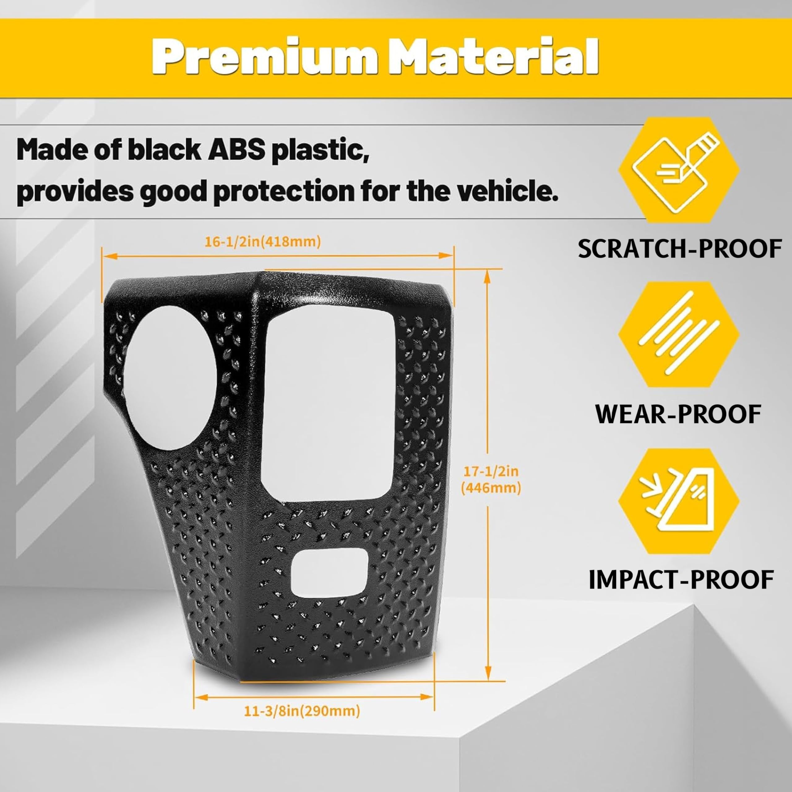 ECOTRIC Rear Corner Guards Body Armor for 2007-2018 Jeep Wrangler JK, Black ABS, Large, 2-Pcs Tail Light Trim Covers