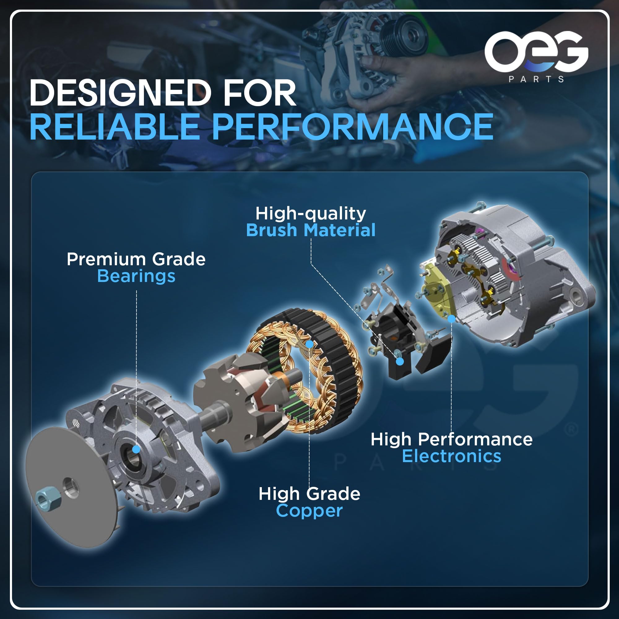 OEG Parts New Alternator Compatible With Dodge Dart 1.4L 2013-2014, Dart 2.0L 2.4L 2013-2016 56029656AA, 56029656AB, A002TL0381