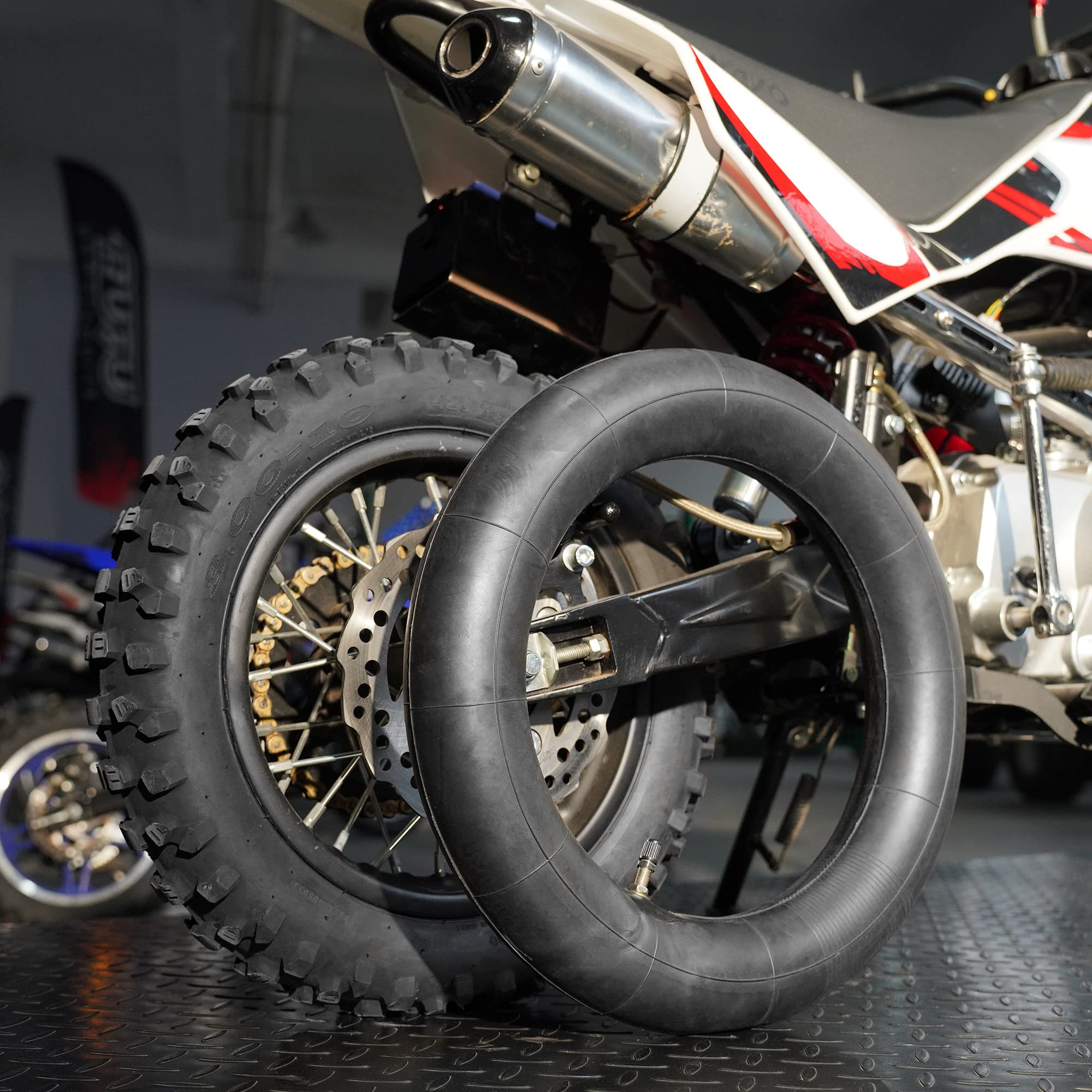 RUTU 3.00-10 2.75/3.00-10 2.50x10 Inner Tube with TR4 Straight Valve Stem for CRF50 CT 70 EZ 90 Cub KLX DRZ 110 Dirt Pit Bike Ch