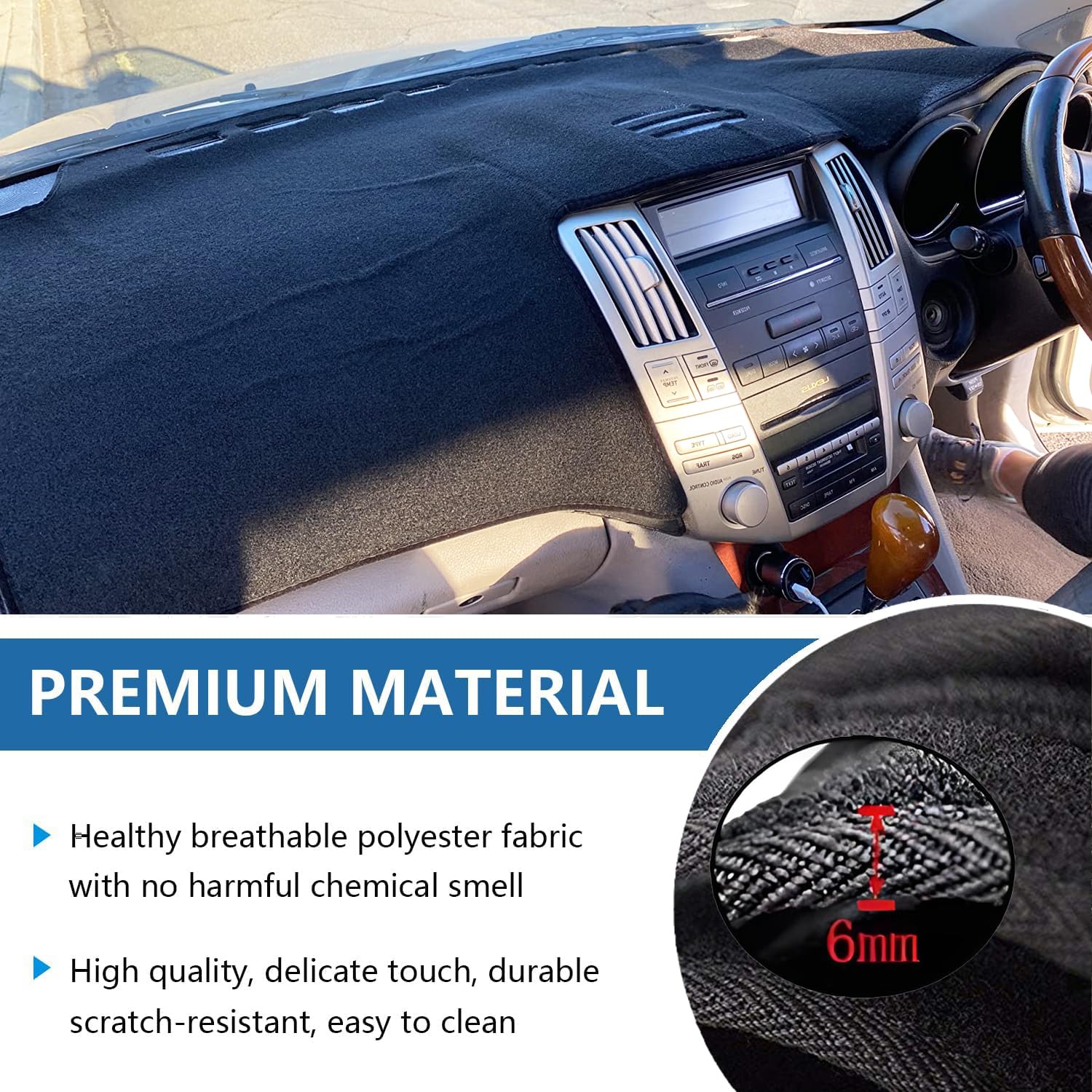 IIKSDII Dashboard Cover Mat for Tundra 2008 2009 2010 2011 2012 2013 Accessories Dash Cover Dash Mat Sunshade Glare UV Rays Prot