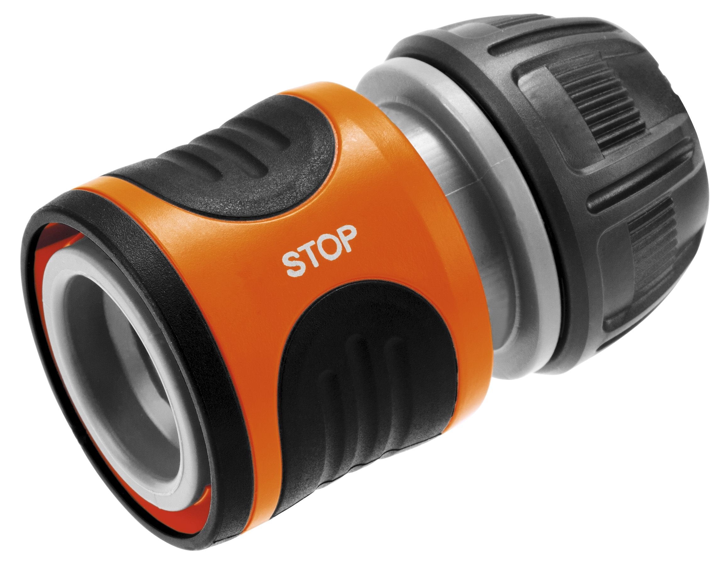 Gardena 32913 Repair Connector + Water Stop, Black, Orange And Grey