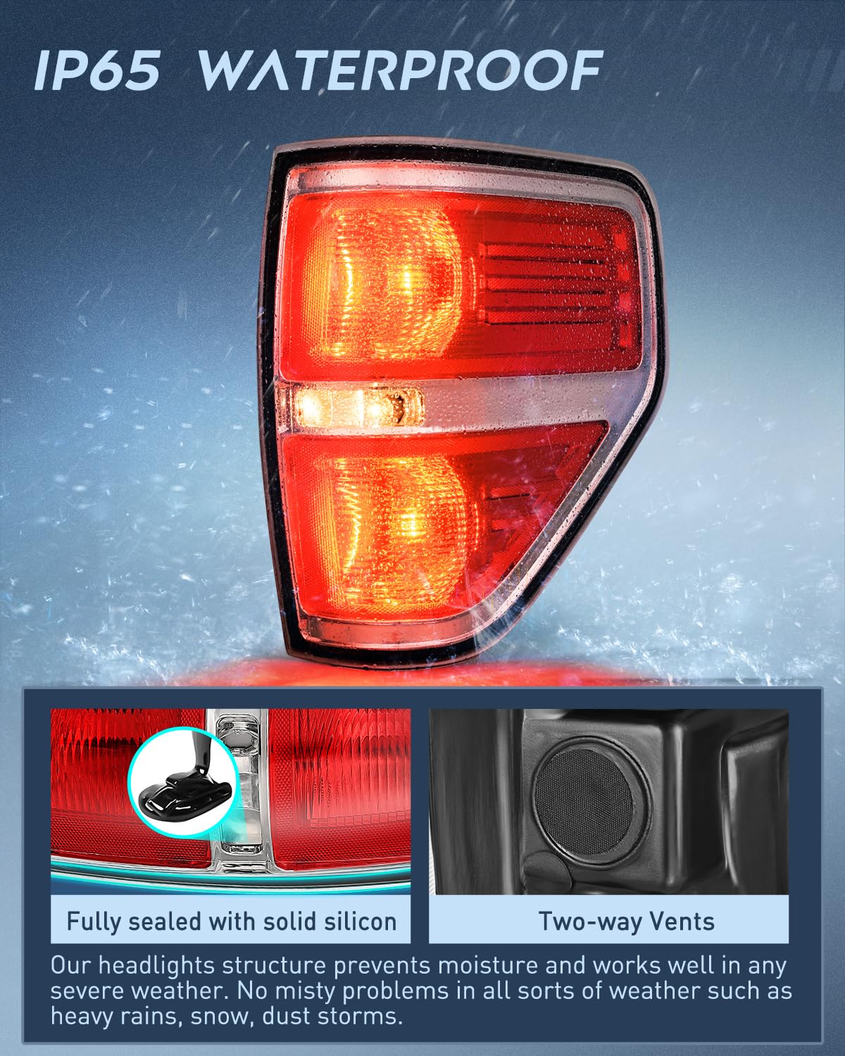 Nilight Taillight Assembly Compatible With 2009 2010 2011 2012 2013 2014 Ford F-150 F150 Pickup Truck Taillight Rear Lamp Replac
