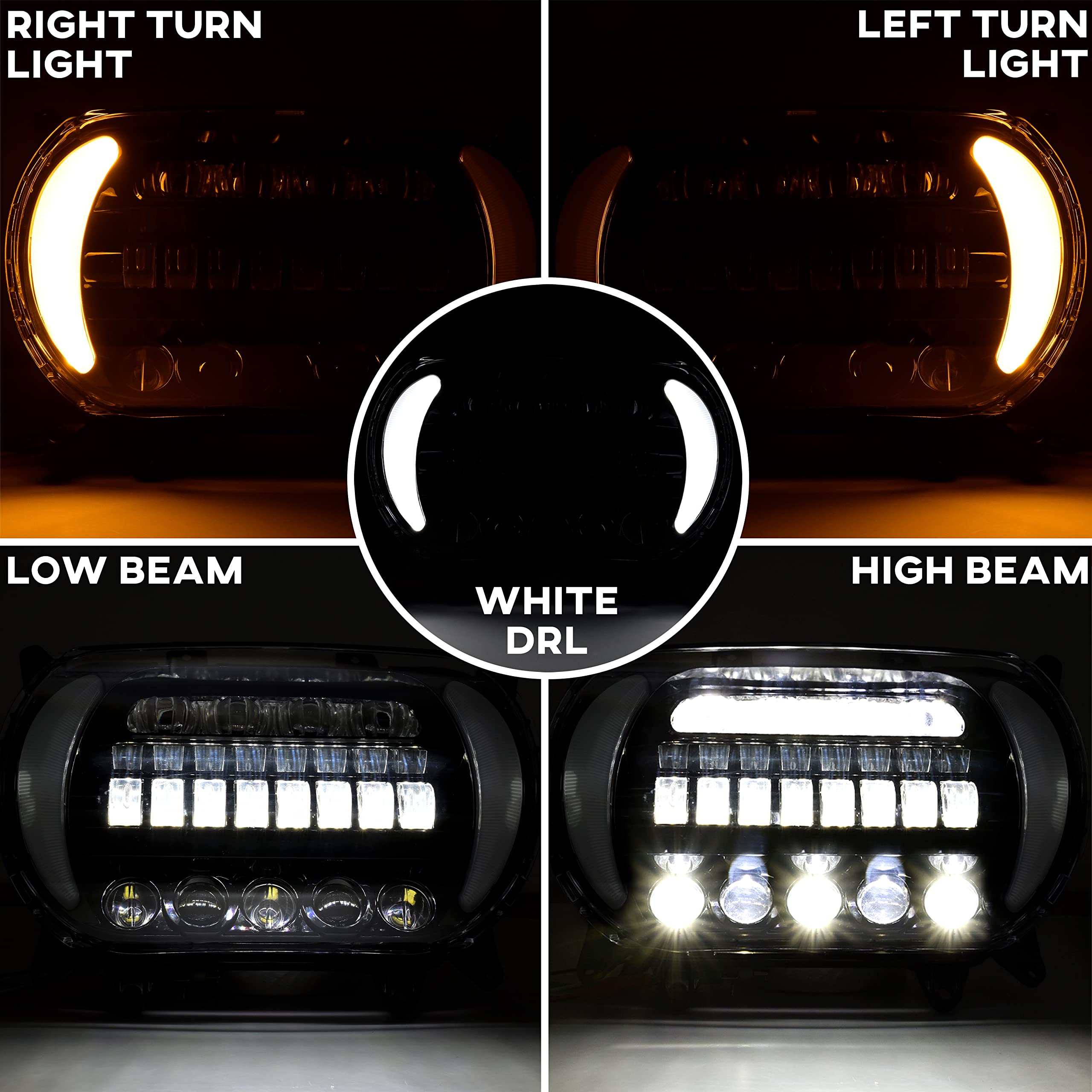 VEISUTOR LED Headlight for Road Glide 15-20, LED Head Light Headlamp Front Lamp with High Low Beam Turn Signal Light White Runni
