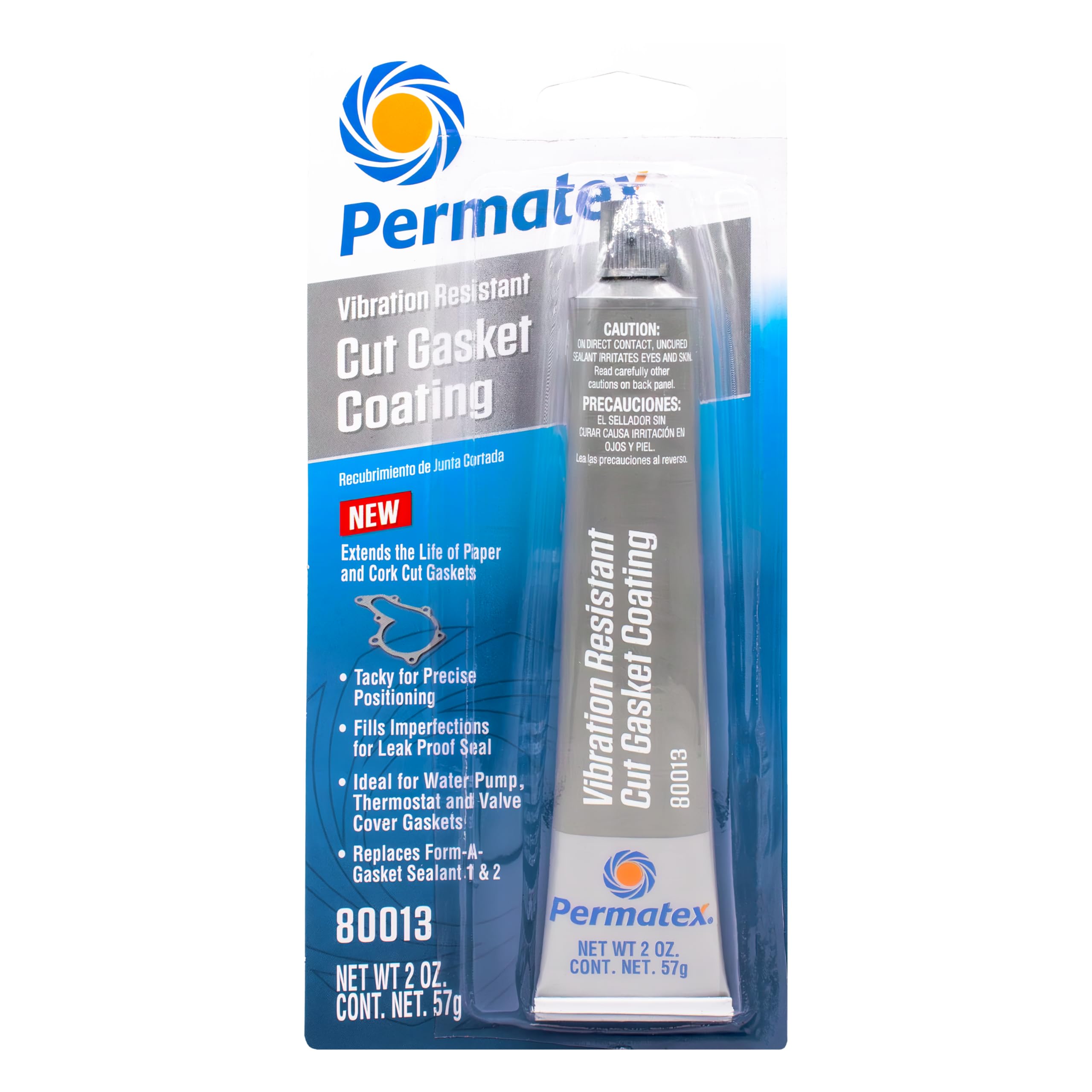 Permatex 80013 Grey Cut Gasket Coating, High Torque, Vibration-Resistant Silicone Sealant for Paper, Cork & Rubber Gaskets, Exte