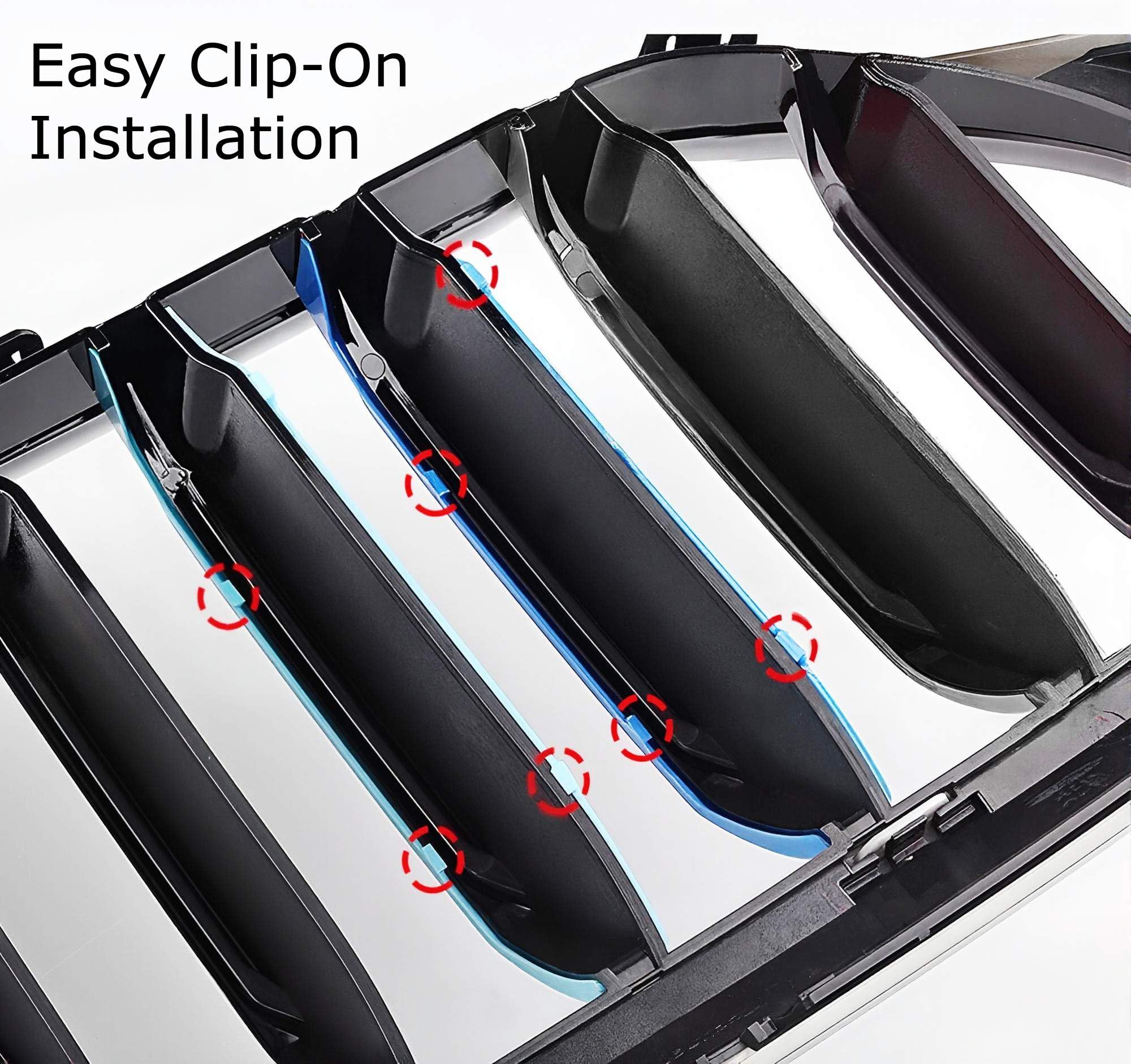 Ijdmtoy Exact Fit ///M-Colored Grille Insert Trims Compatible With 2002-05 Bmw E46 Lci 3 Series 4-Door Sedan 323I 325I 328I 330I