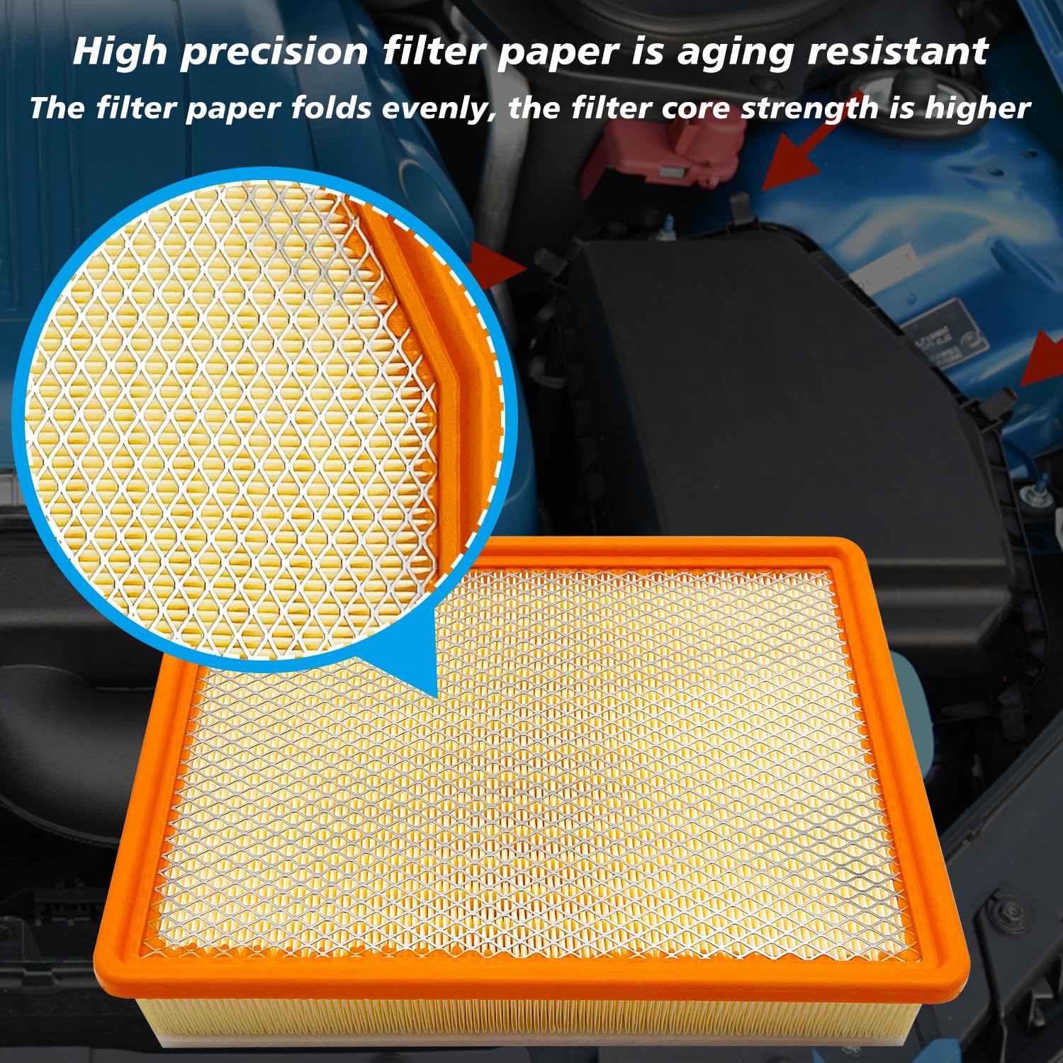 Capume For Engine Air Filter Jm1219 Fits For 2021-2023 Escalade Esv, 2019-2023 Silverado 1500, 2021-2023 Suburban, 2021-2023 Tah