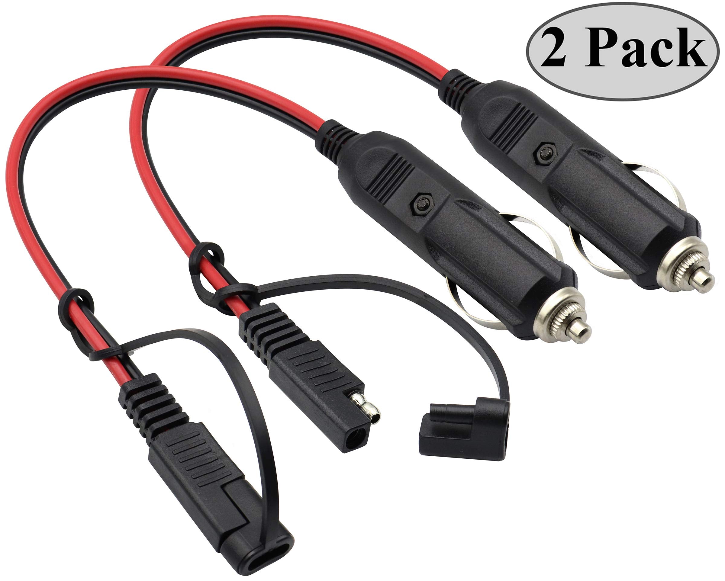 AAOTOKK SAE Cigarette Lighter Charger Cable,16AWG 12V Cigarette Lighter Male Plug to SAE 2 Pin Quick Release Disconnect Connecto