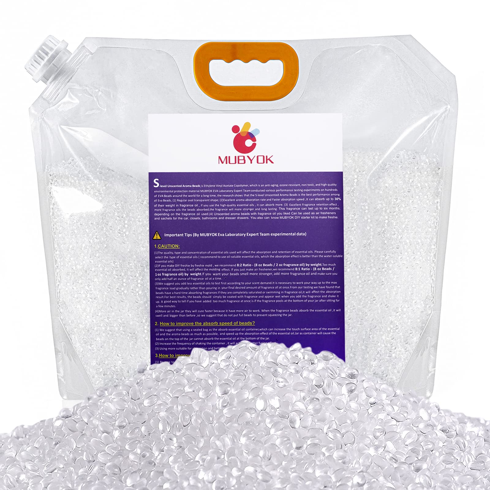 Mubyok 7Lb Premium Unscented Aroma Beads For Car Freshies Diy Eva Beads Freshie Beads Bulk Freshie Supplies