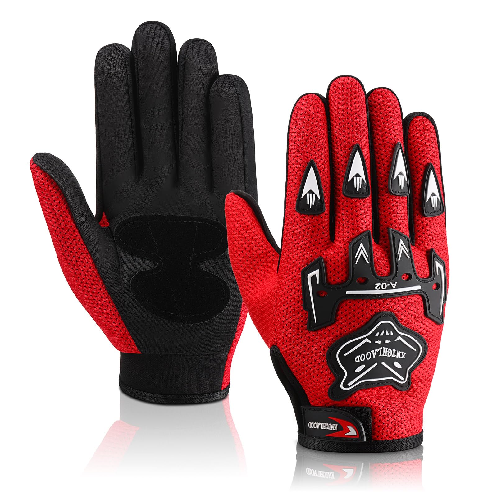 Frienda Motorcycle Gloves Riding Dirty Bike Gloves Racing Winter Power Sports Supplies For Riding Cycling Hiking Outdoor(Red,9.0