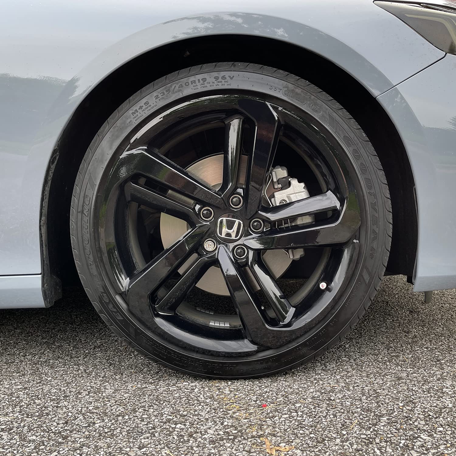 Slickmod Chrome Delete Blackout Vinyl Overlay For 2018 2021 Honda Accord Sedan 19 Sport Wheel Rims 1. Gloss Black