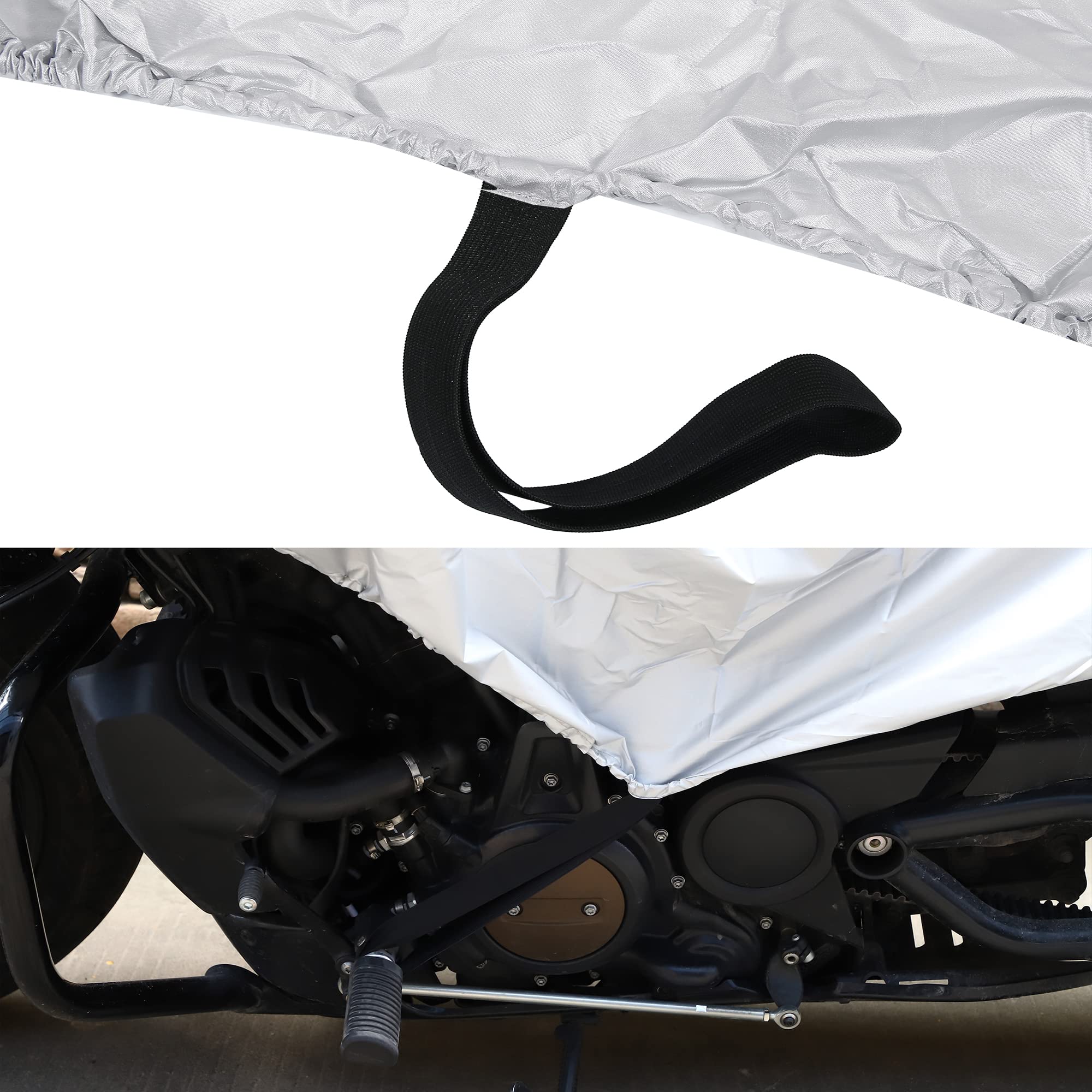 X Autohaux Motorcycle Cover Lightweight Half Cover Outdoor Waterproof Rain Dust Protector Silver Tone Xl Size For Most Full Dres