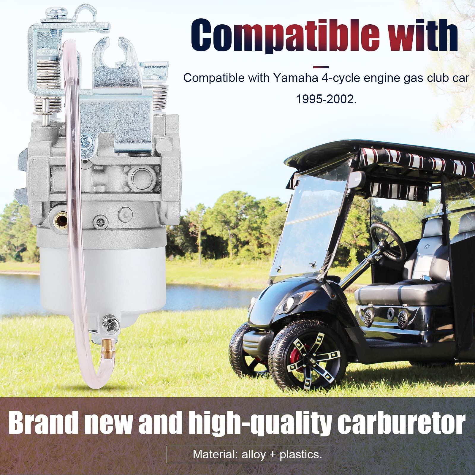 QAZAKY G16 Carburetor Compatible with Yamaha Golf Cart G16A G17 G18 G19 G20 G21 JN6-14101-15 JN6-14101-14 JN6-14101-10 JN3-14101