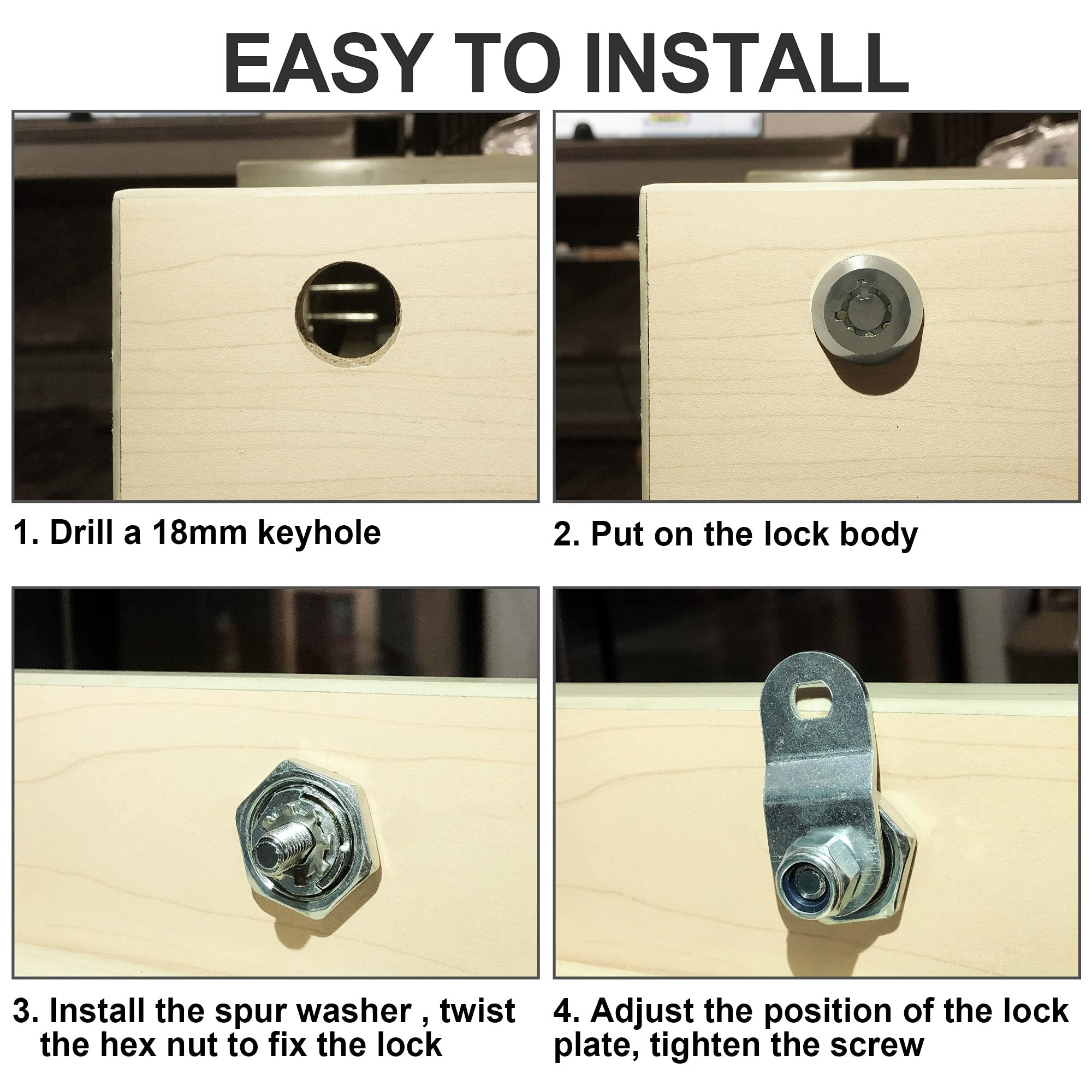 5 Pack Cam Locks Keyed Alike, 1-1/8'' Cabinet Locks With Keys, Rv Storage Lock Secure Rv Compartment Door Toolbox Mailbox Lock R