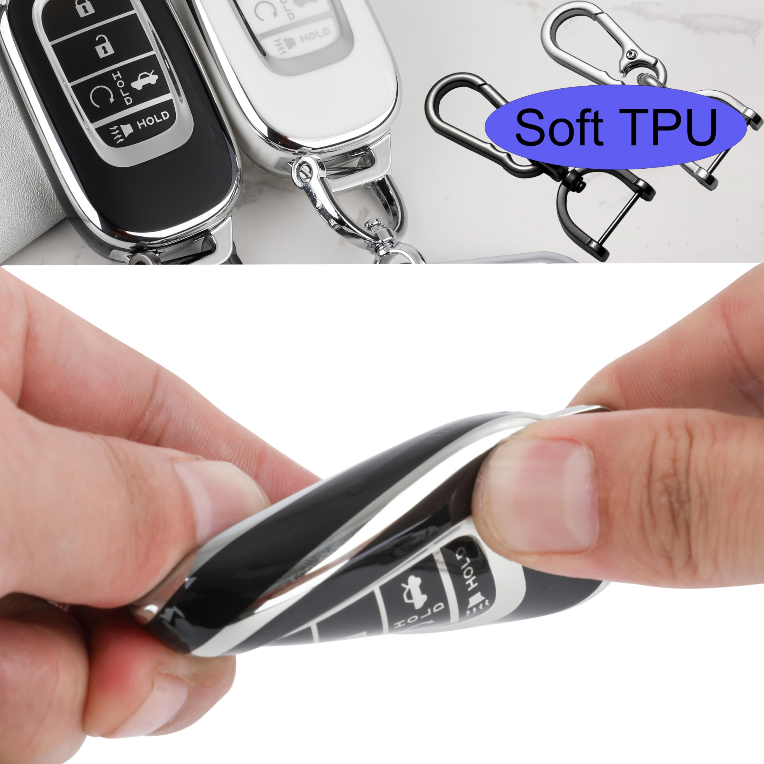 Kyhodsgn Key Fob Cover For Honda 2022 2023 2024 Accord Civic Pilot - Soft Tpu Key Case For Honda Cr-V Hr-V Sport Si Ex Ex-L Tour
