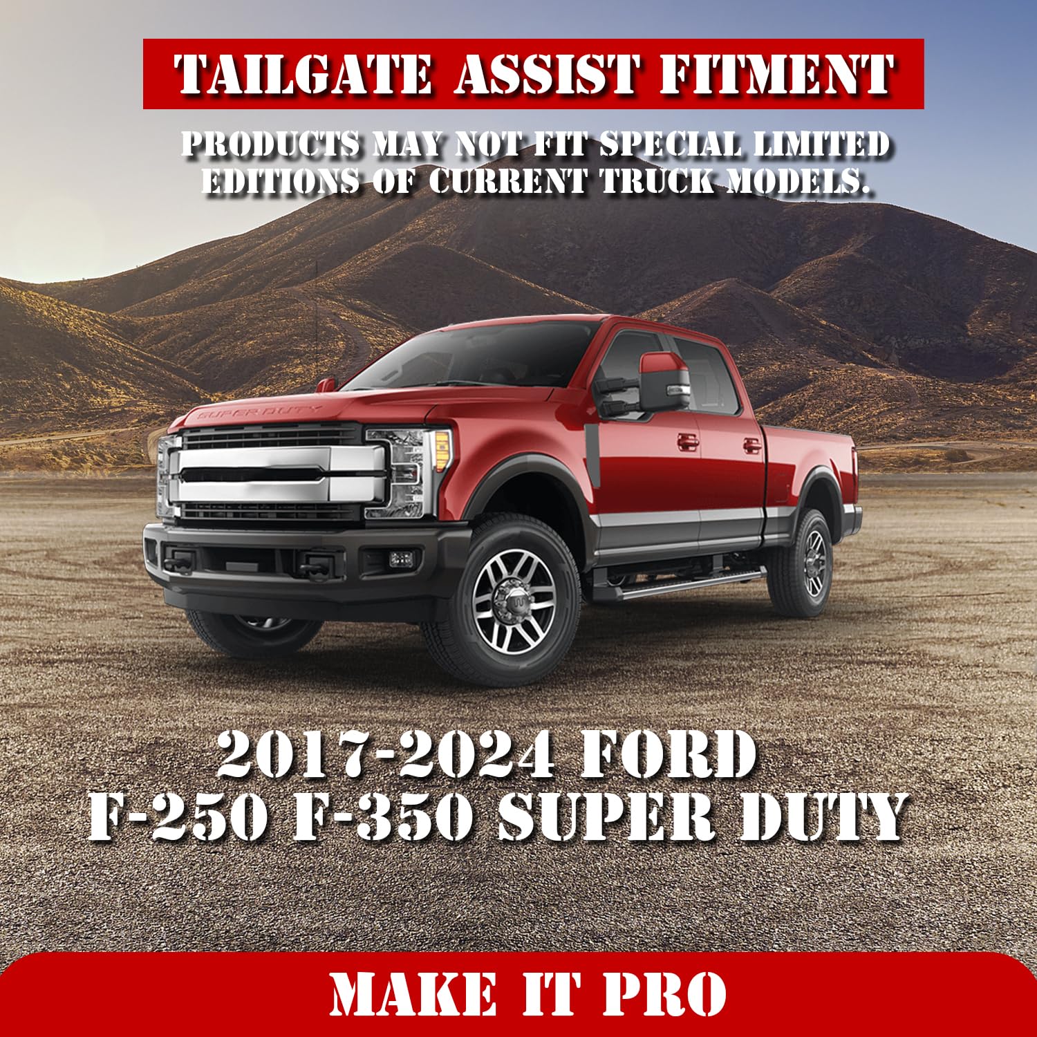 KitsPro Truck Tailgate Assist for Ford F-250 F-350 Super Duty 2017-2024 Truck Accessories Tailgate Damping Strut, Pack of 1