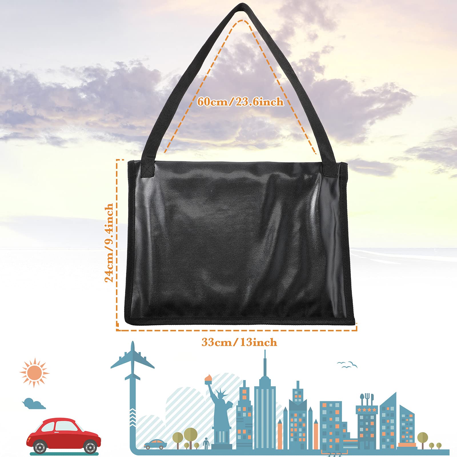Frienda 2 Pcs License Plate Holder with Hanging Strap Test Drive License Plate Tag Bag Dealer Plates Tag Bags Black Plate Frame