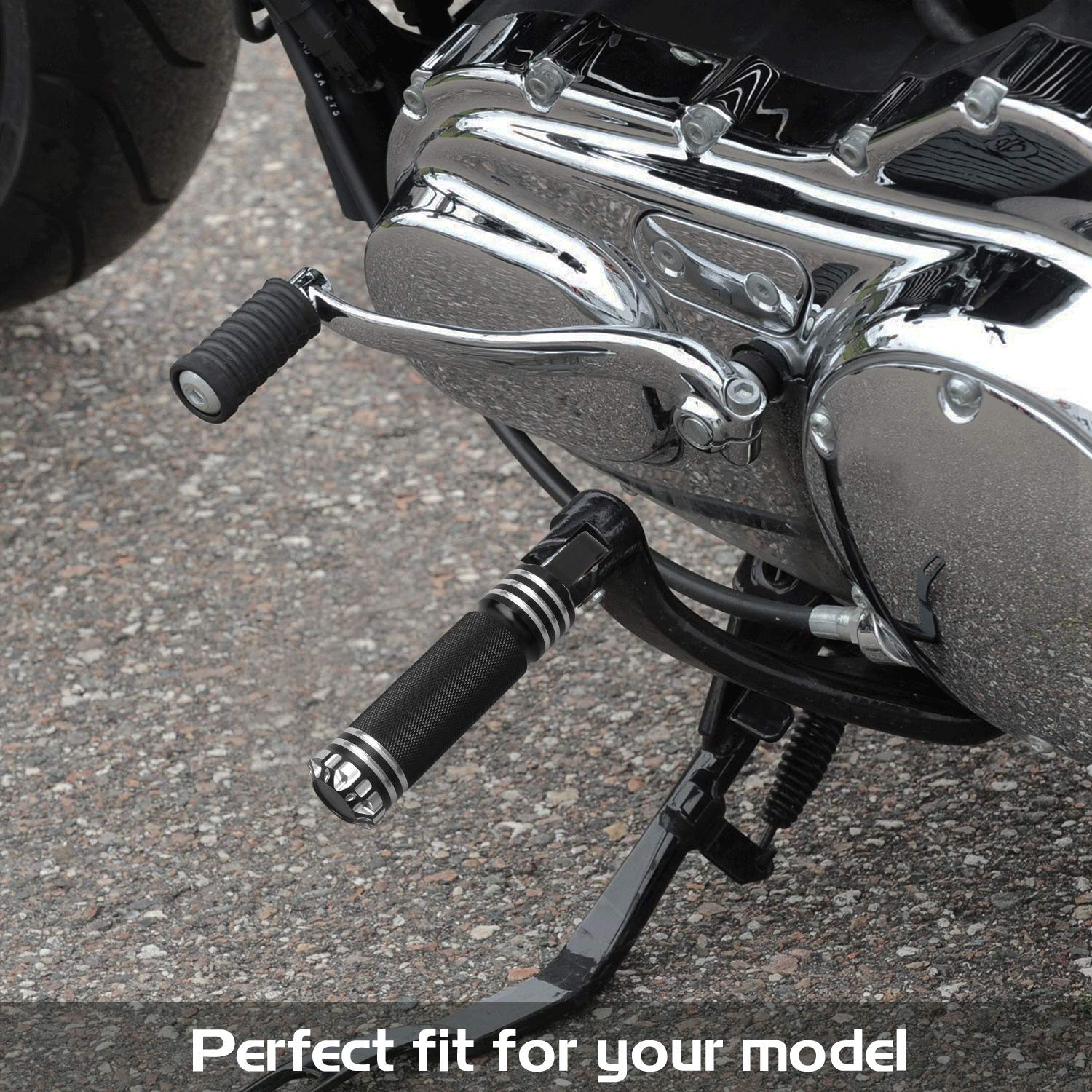 NTHREEAUTO Mounting Footpegs, Male Billet Footrests, Motorcycle Passenger Pedals Compatible with Harley Sportster, Dyna, Road Ki