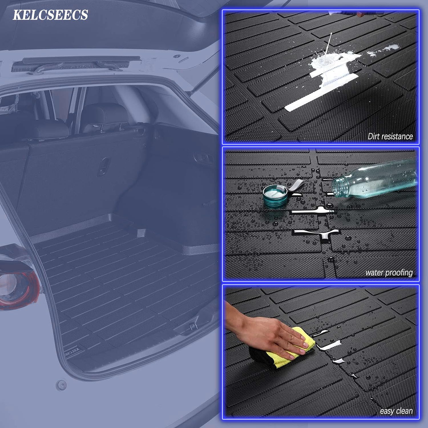 Kelcseecs All Weather Floor Mats & Cargo Liner Custom For 2021-2023 Kia Sorento Hybrid/2022-2023 Kia Sorento Plug-In Hybrid Car