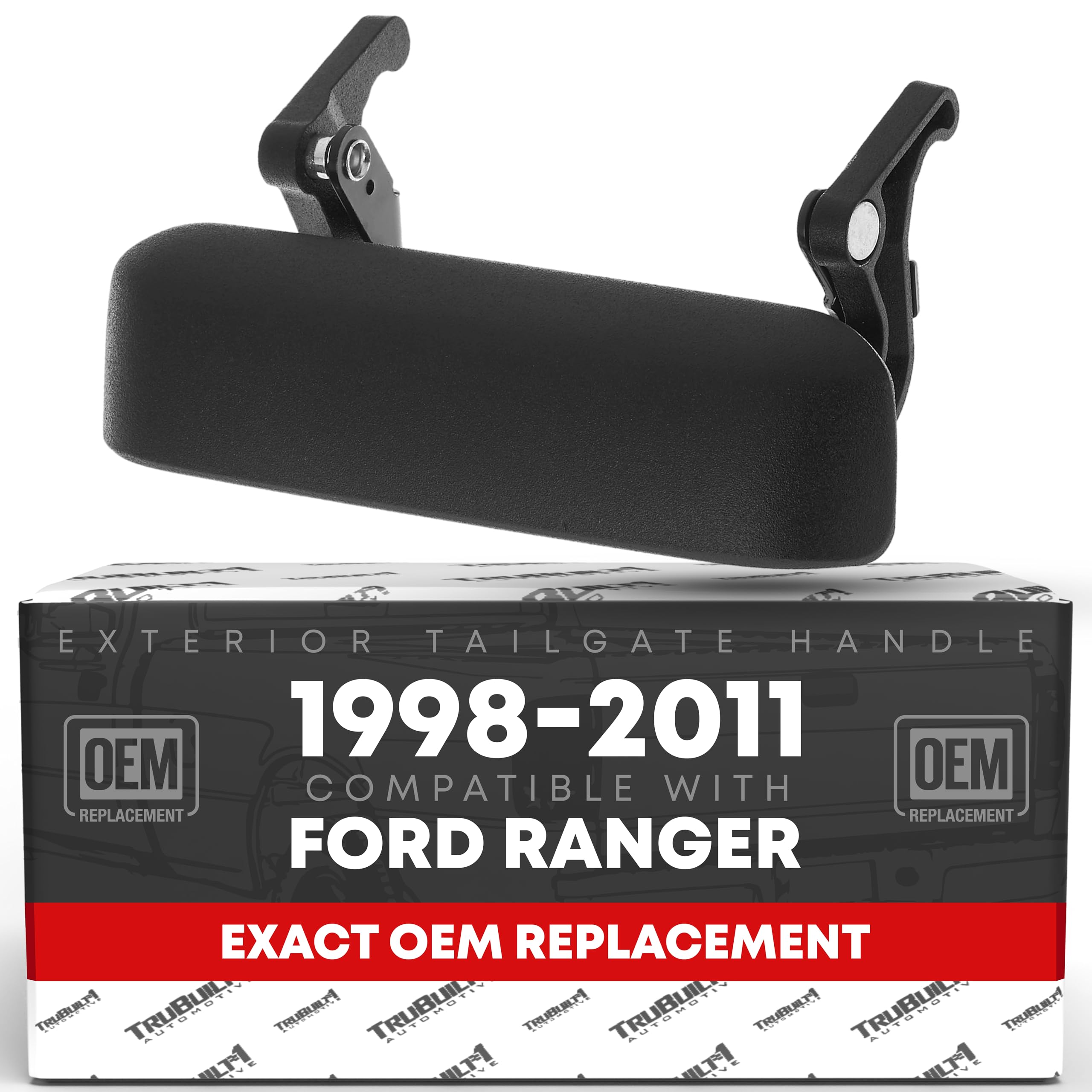TRUBUILT1 AUTOMOTIVE Tailgate Handle Latch - Compatible with 1998-2011 Ford Ranger - Tail Gate Replacement Handle Assembly- Text