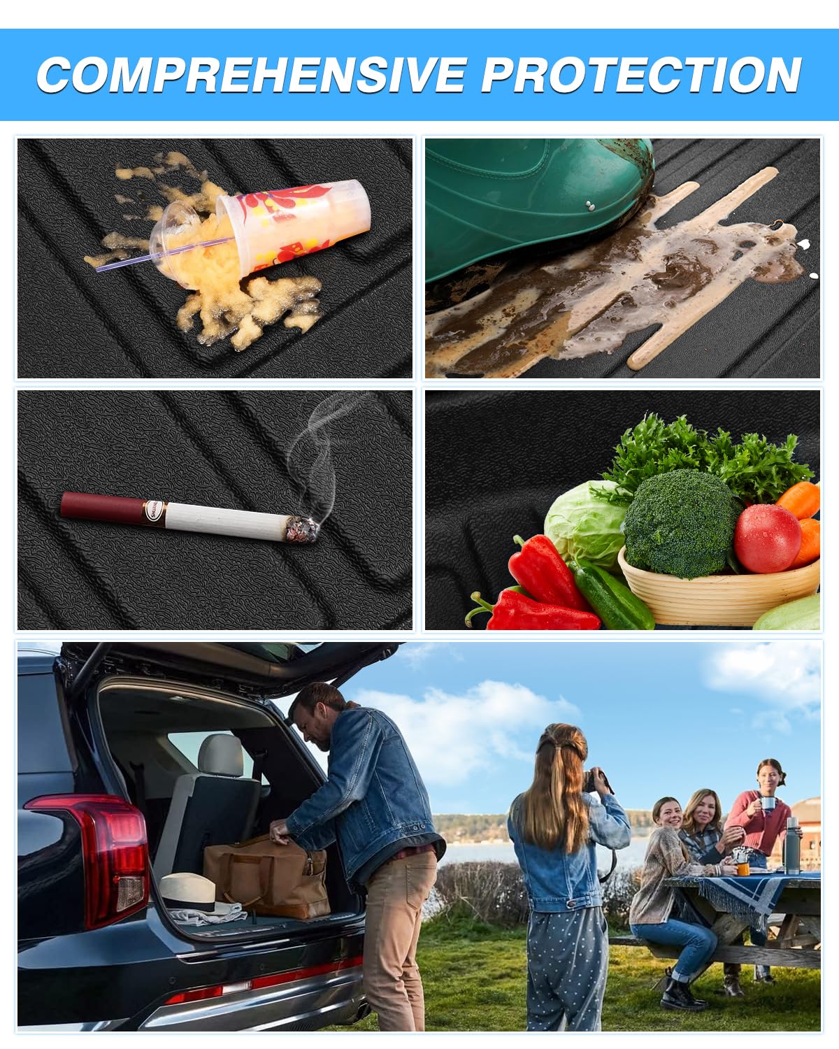 Powerty Trunk Mat Compatible For Mercedes-Benz Glc 2023 2024 2025 Accessories Cargo Mat All Weather Cargo Liner Rear Trunk Mat