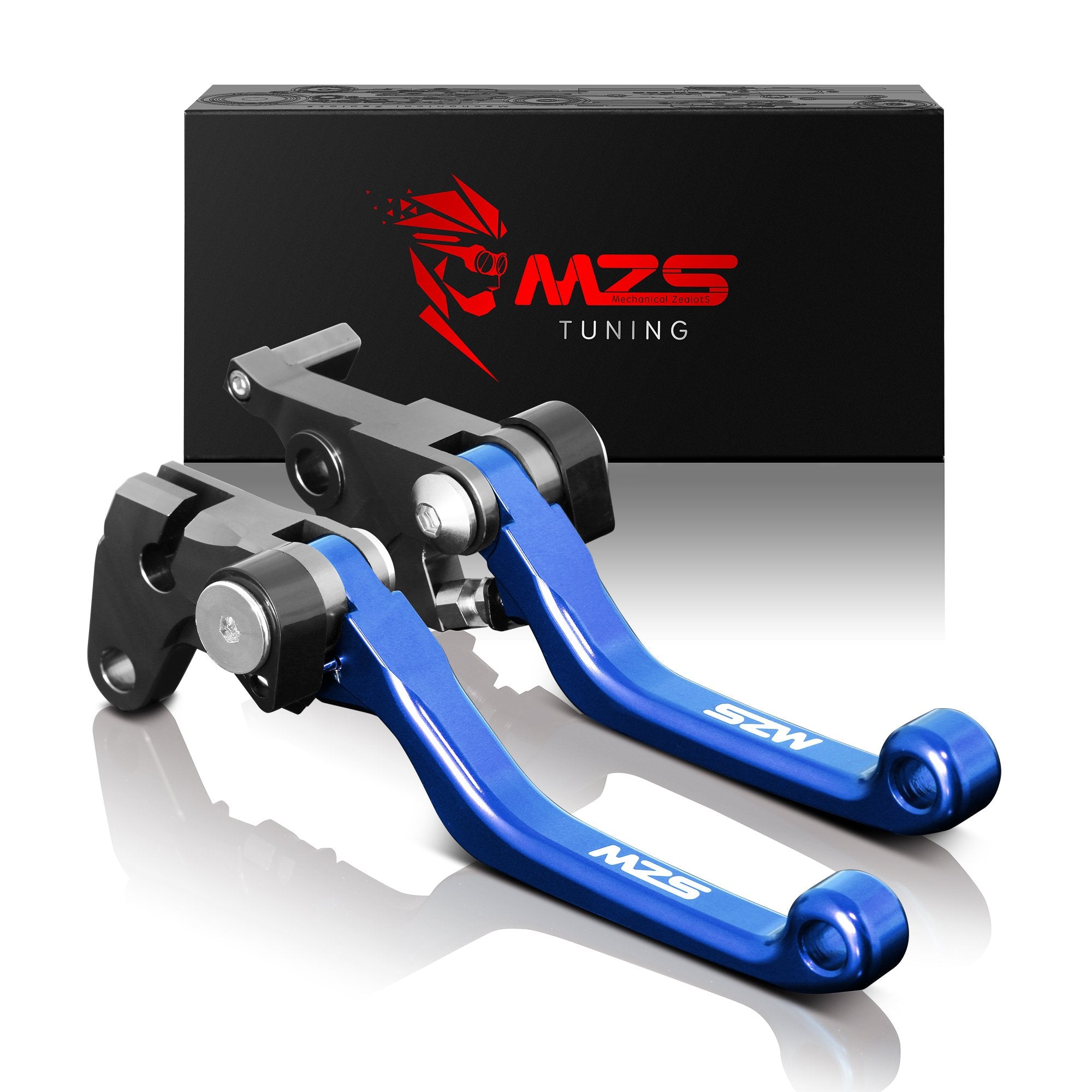 Mzs Blue Dirt Bike And Atv Brake Clutch Levers Compatible With Wr250R 07-20 / Wr250X 07-17 / Xt250 08-22 / Xt250X 06-17 / Ttr125