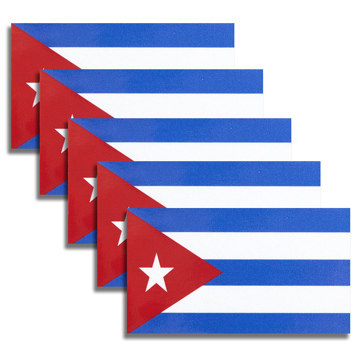 HSQ 5 Pcs Cuba Flag Vinyl Decal , Tactical Cuban Flag Decal Sticker, Cuban Stickers for Vehicles Car Window Bumper 2.5 x 4.5 Inc