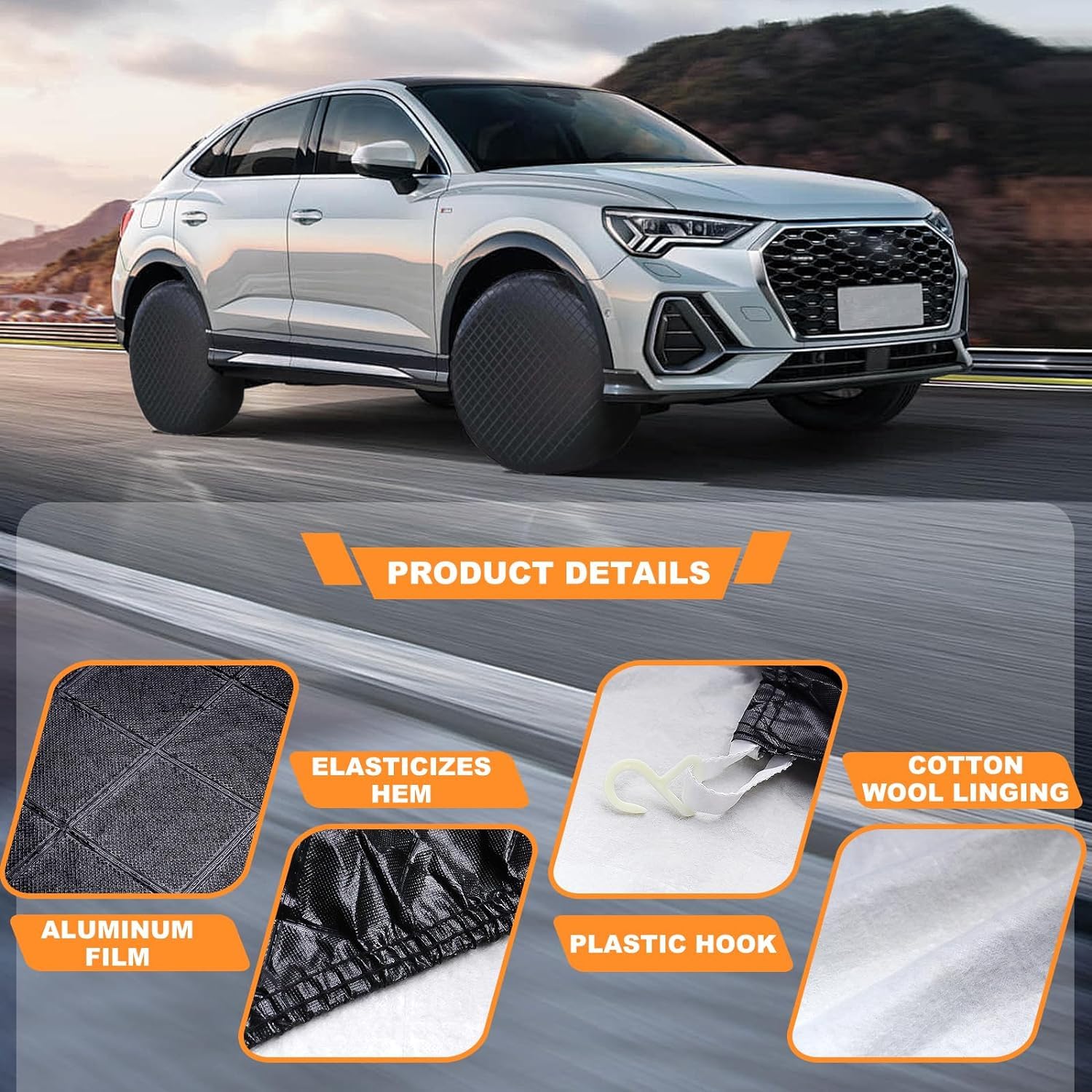 Amfor Set Of 2 Tire Covers,Waterproof Aluminum Film Tire Sun Protectors,Weatherproof Tire Protectors (Black-2Pcs, 30 ''-32 '')